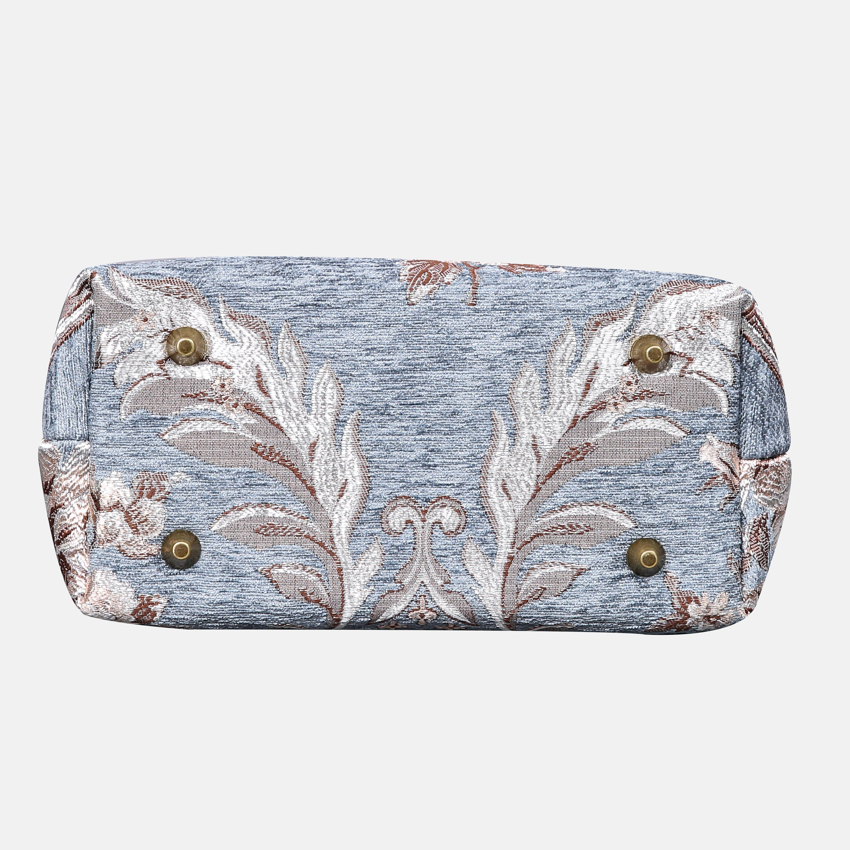 Floral Windy Blue Tuck Lock Carpet Satchel carpet bag MCW Handmade bottom