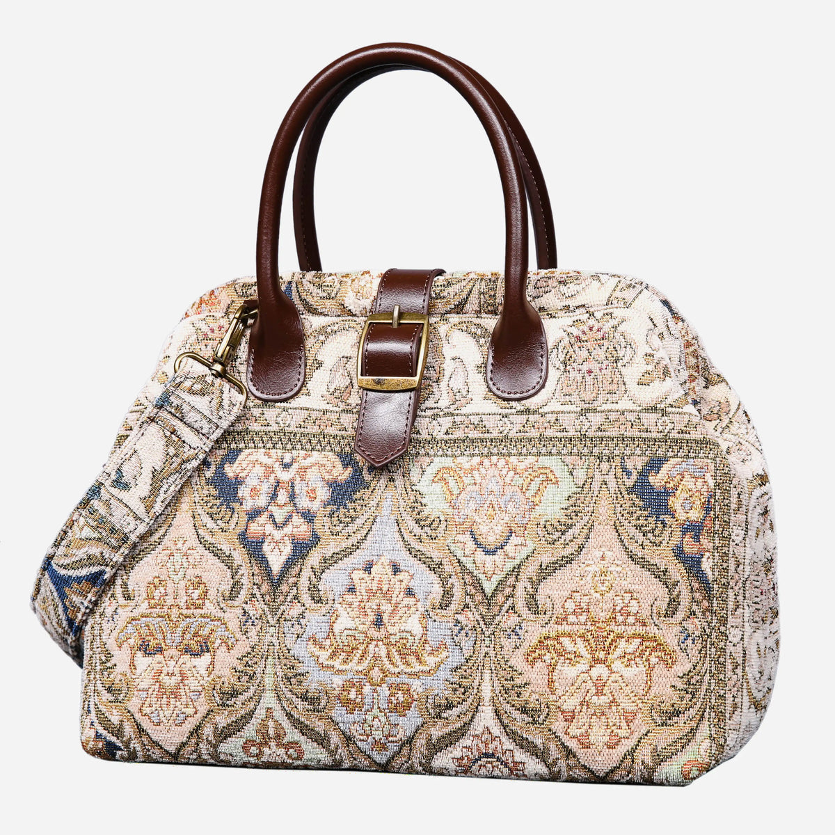 Golden Age Beige Carpet Handbag Purse carpet bag MCW Handmade buckle
