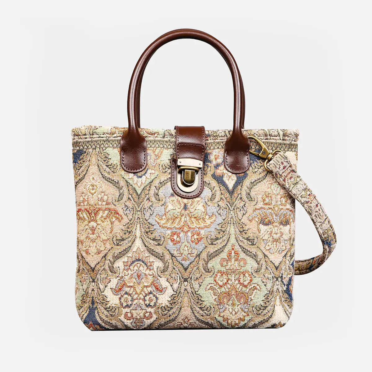 Golden Age Beige Tuck Lock Carpet Satchel carpet bag MCW Handmade of America main
