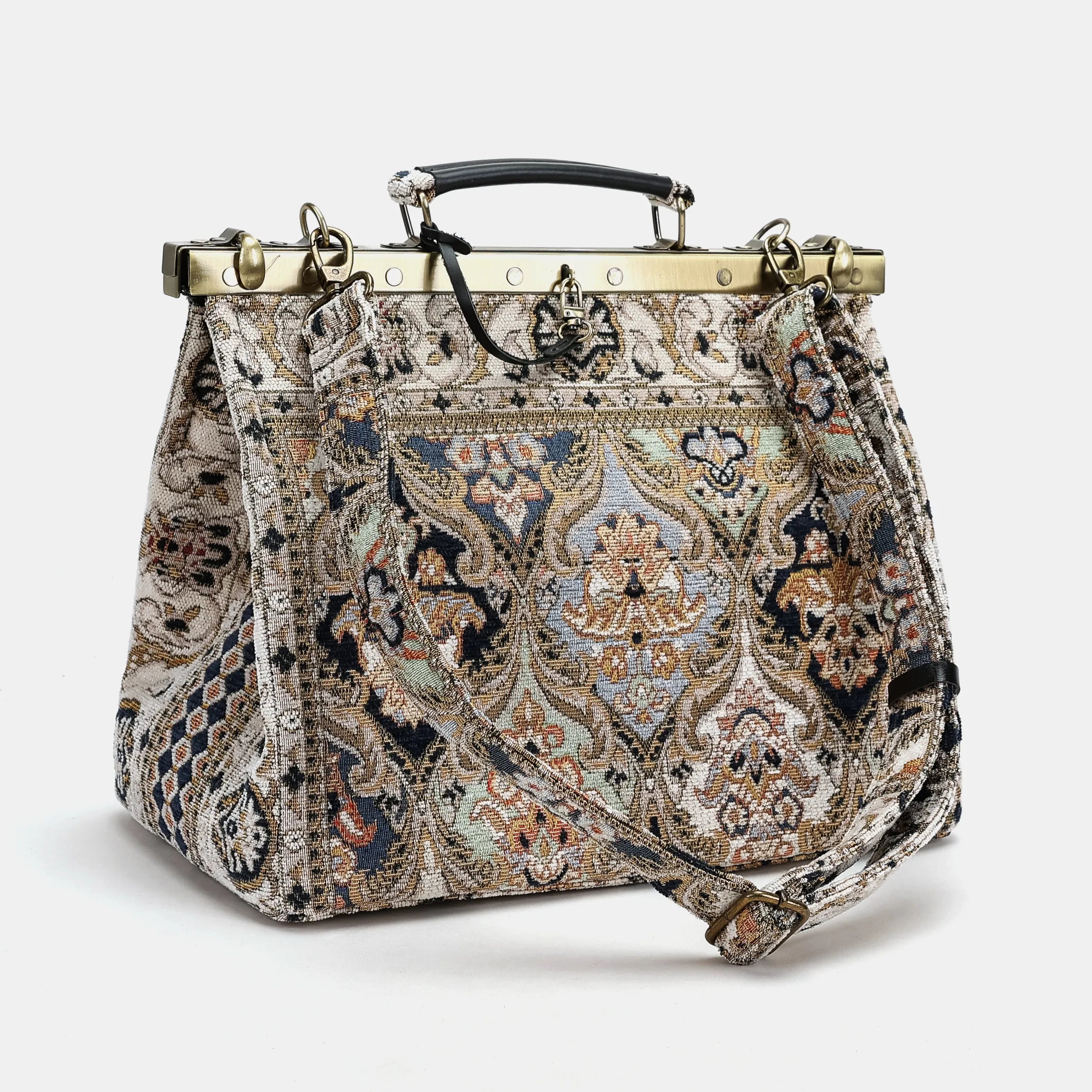 Golden Age Navy Celine Carpet Gladstone Bag of America side