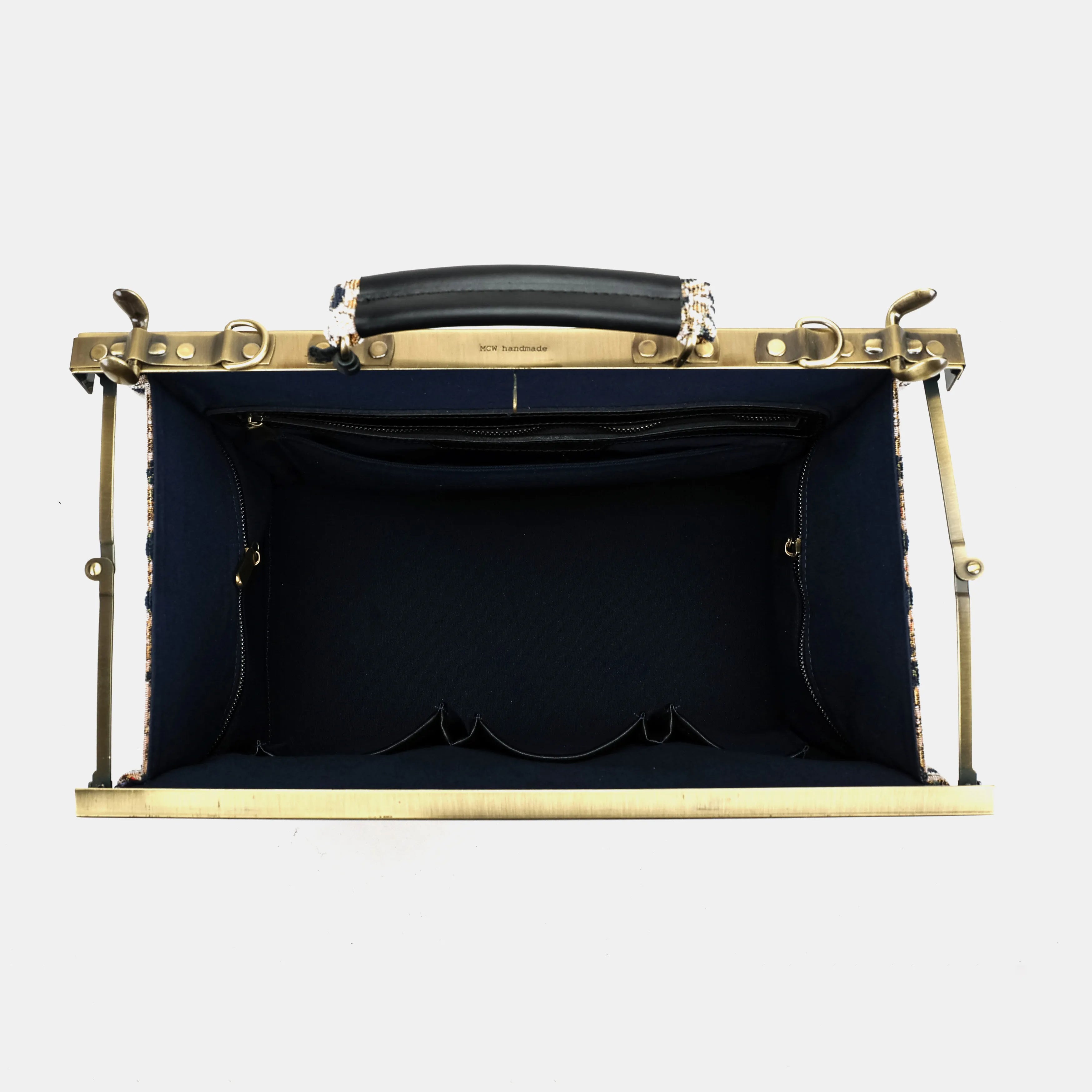 Golden Age Navy Celine Carpet Gladstone Bag of America inside