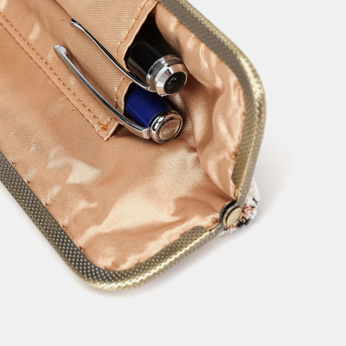 Golden Age Navy Duo Pen Case Carpetbag of America detail