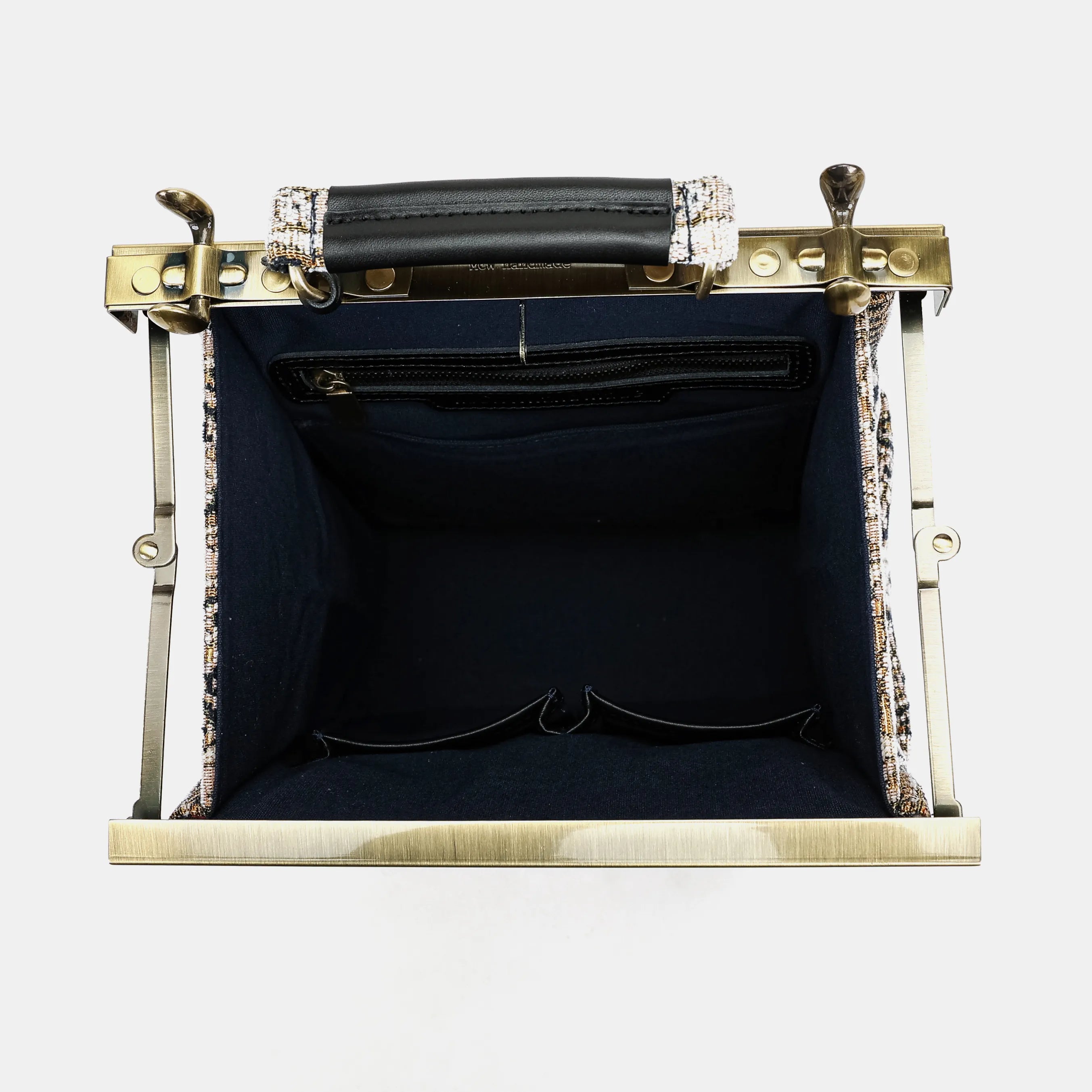 Golden Age Navy Helena Carpet Gladstone Backpack of America inside