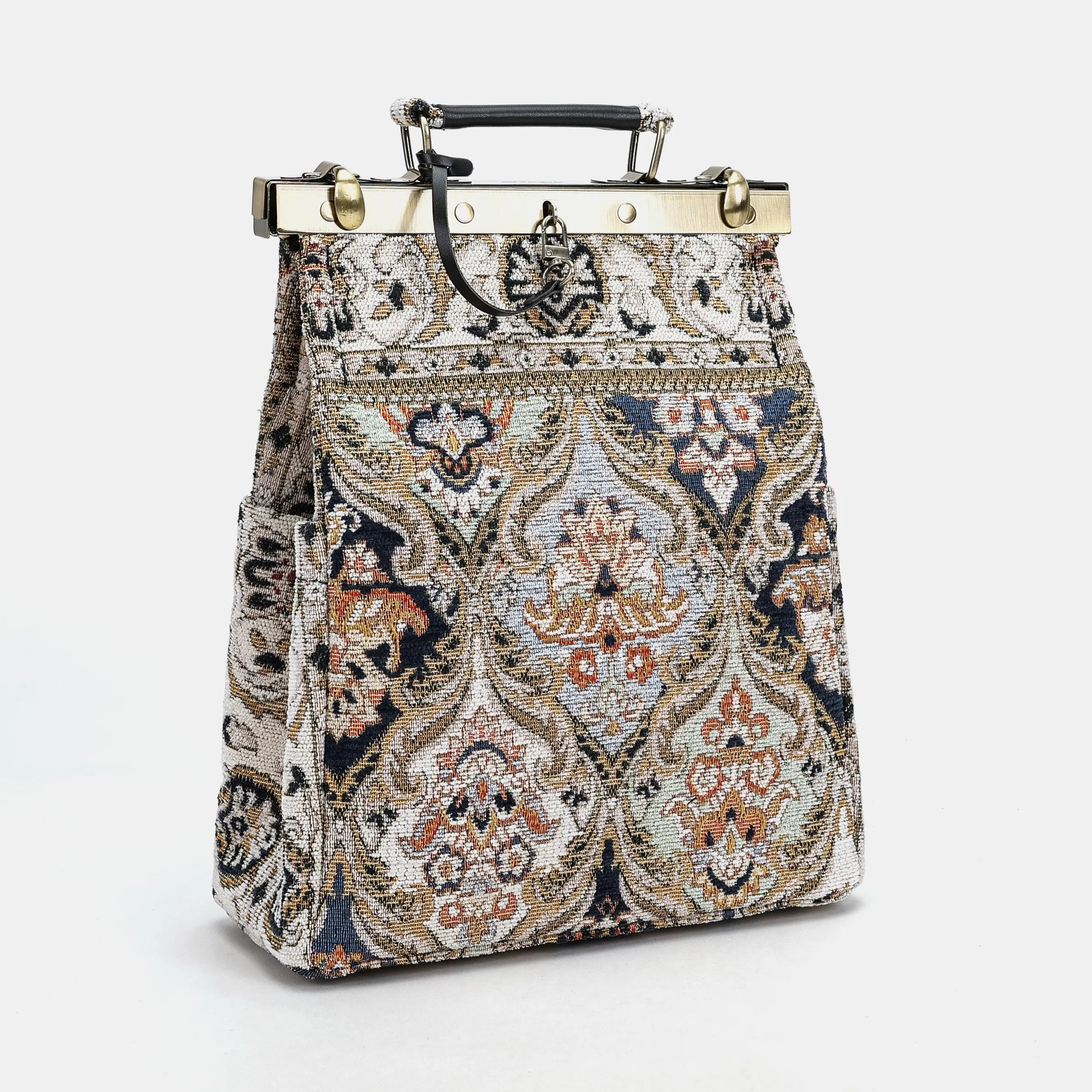 Golden Age Navy Helena Carpet Gladstone Backpack of America side