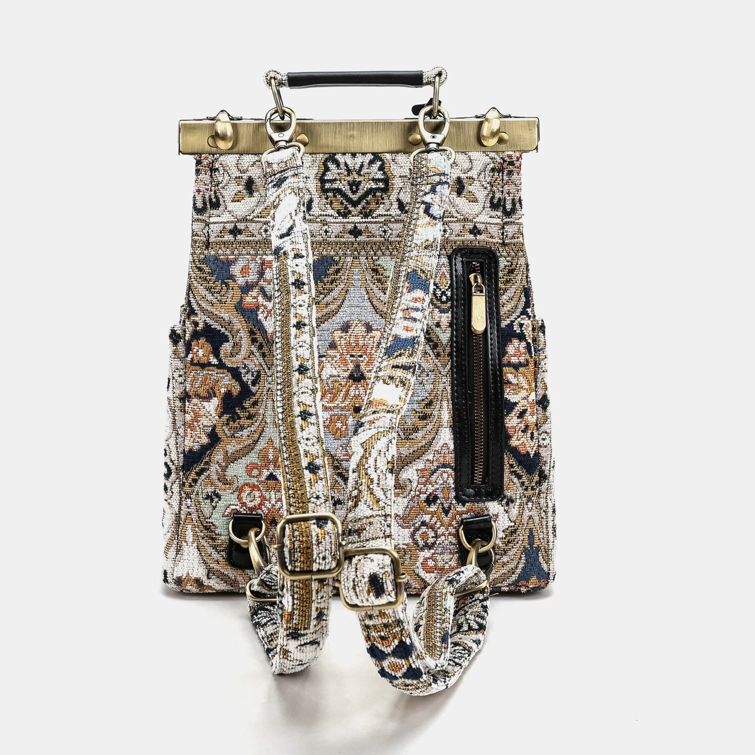 Golden Age Navy Helena Carpet Gladstone Backpack of America back