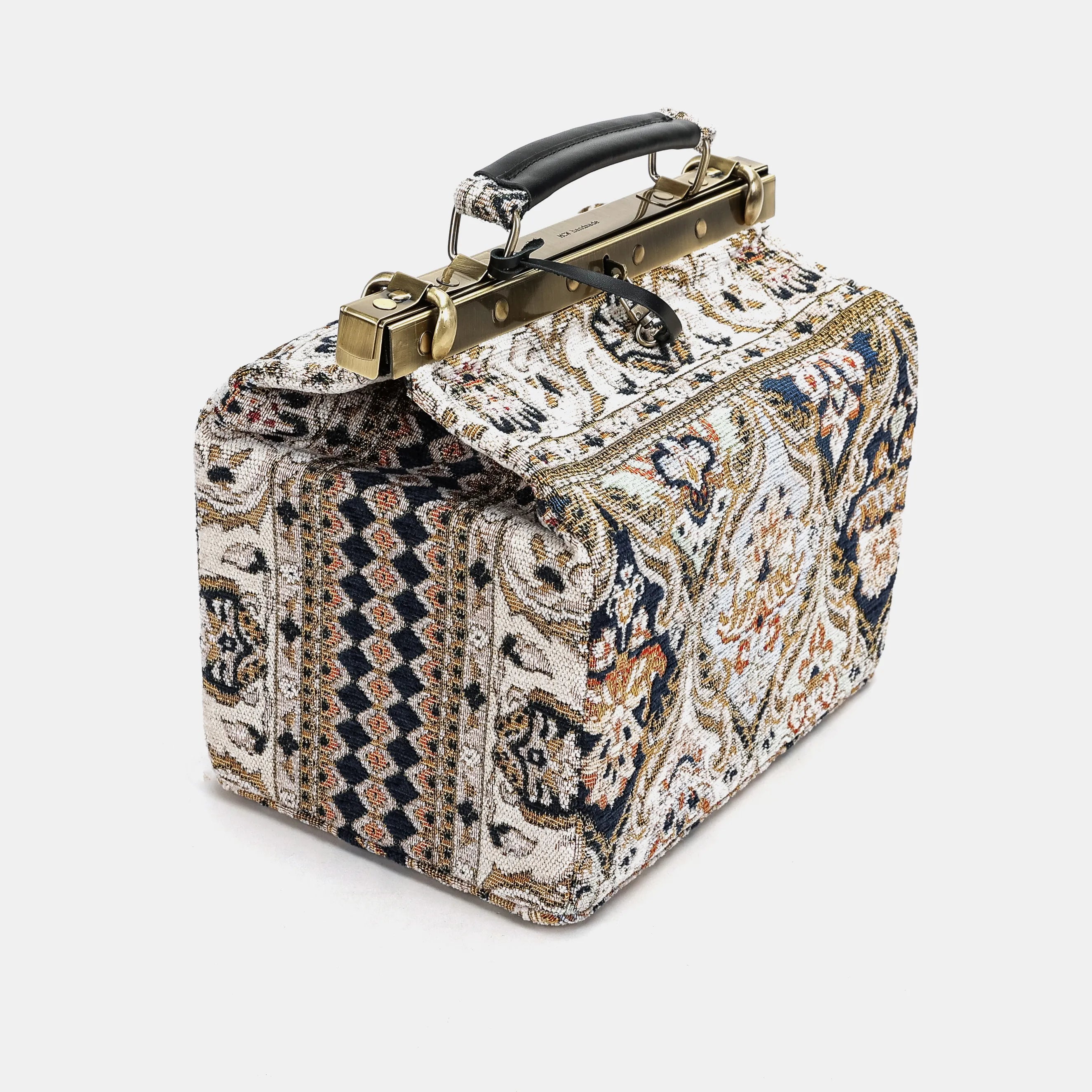 Golden Age Navy Vivienne Carpet Purse Gladstone Bag of America side