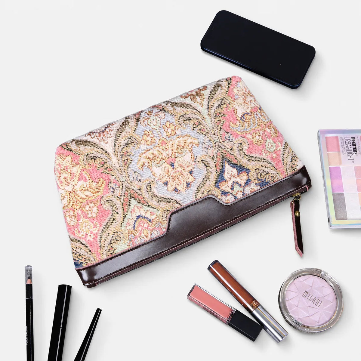 Golden Age Pink Carpet Makeup Bag carpet bag MCW Handmade capacity