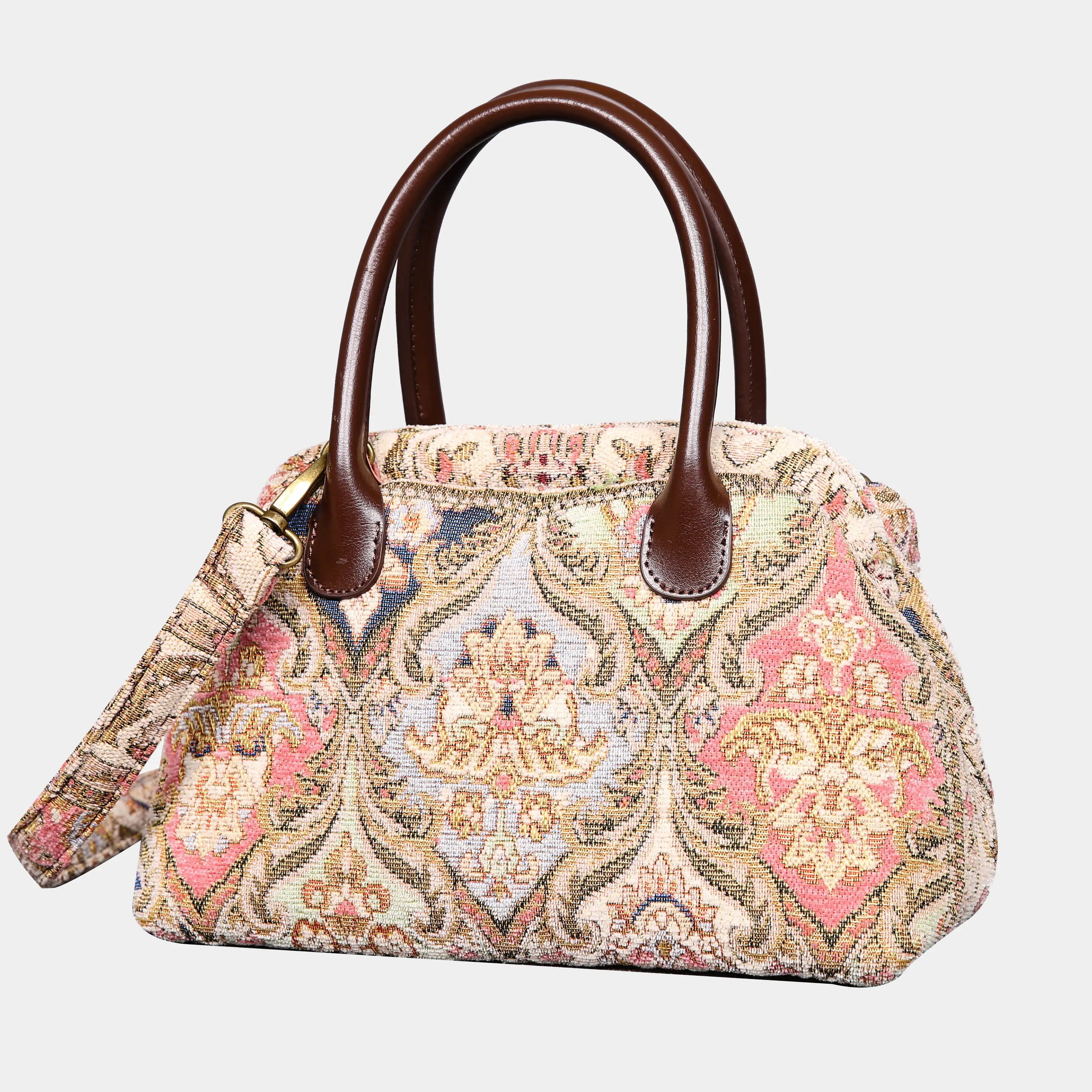 Golden Age Pink Carpet Satchel carpet bag MCW Handmade of America front