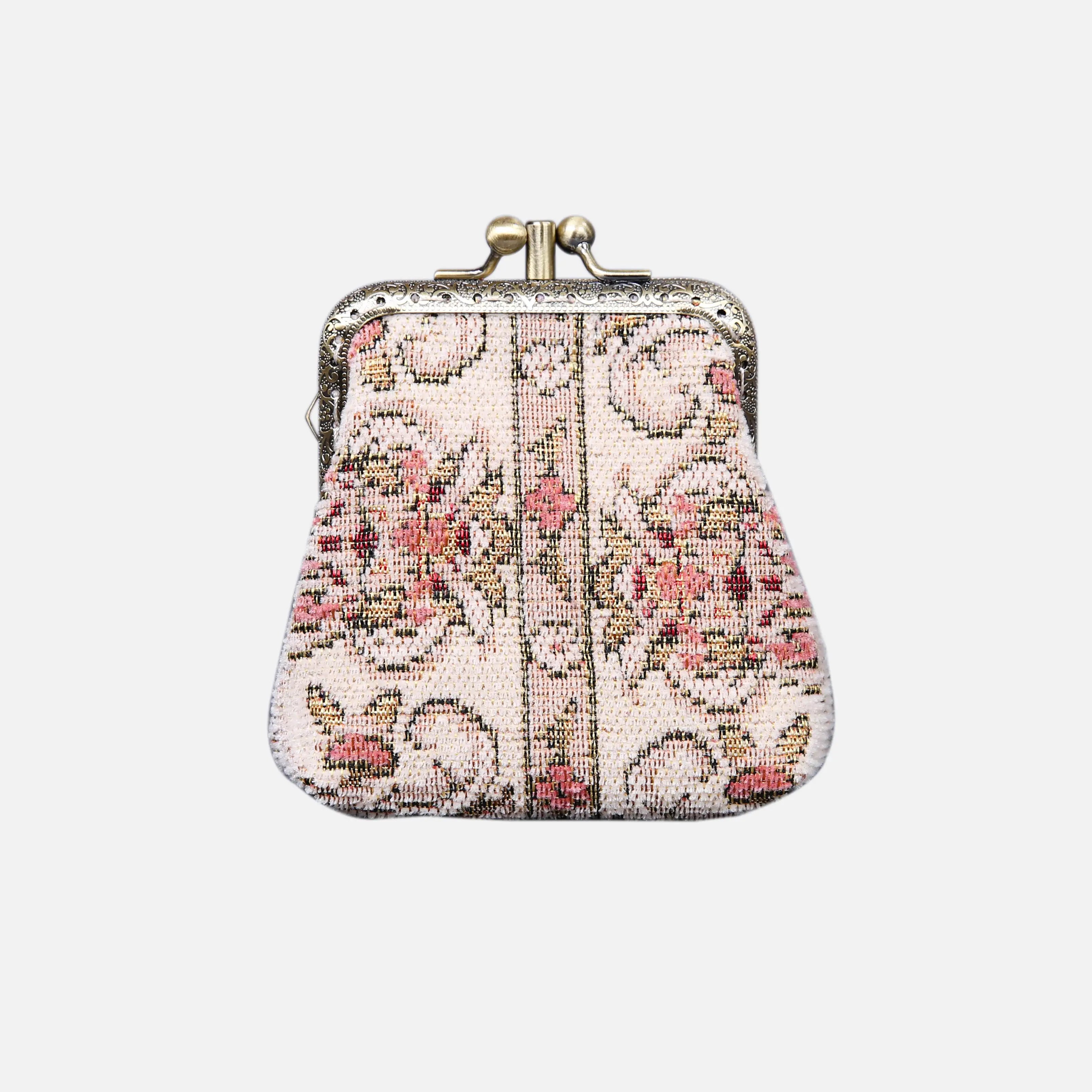 Golden Age Pink Double Kiss Clasp Coin Purse of America front-2