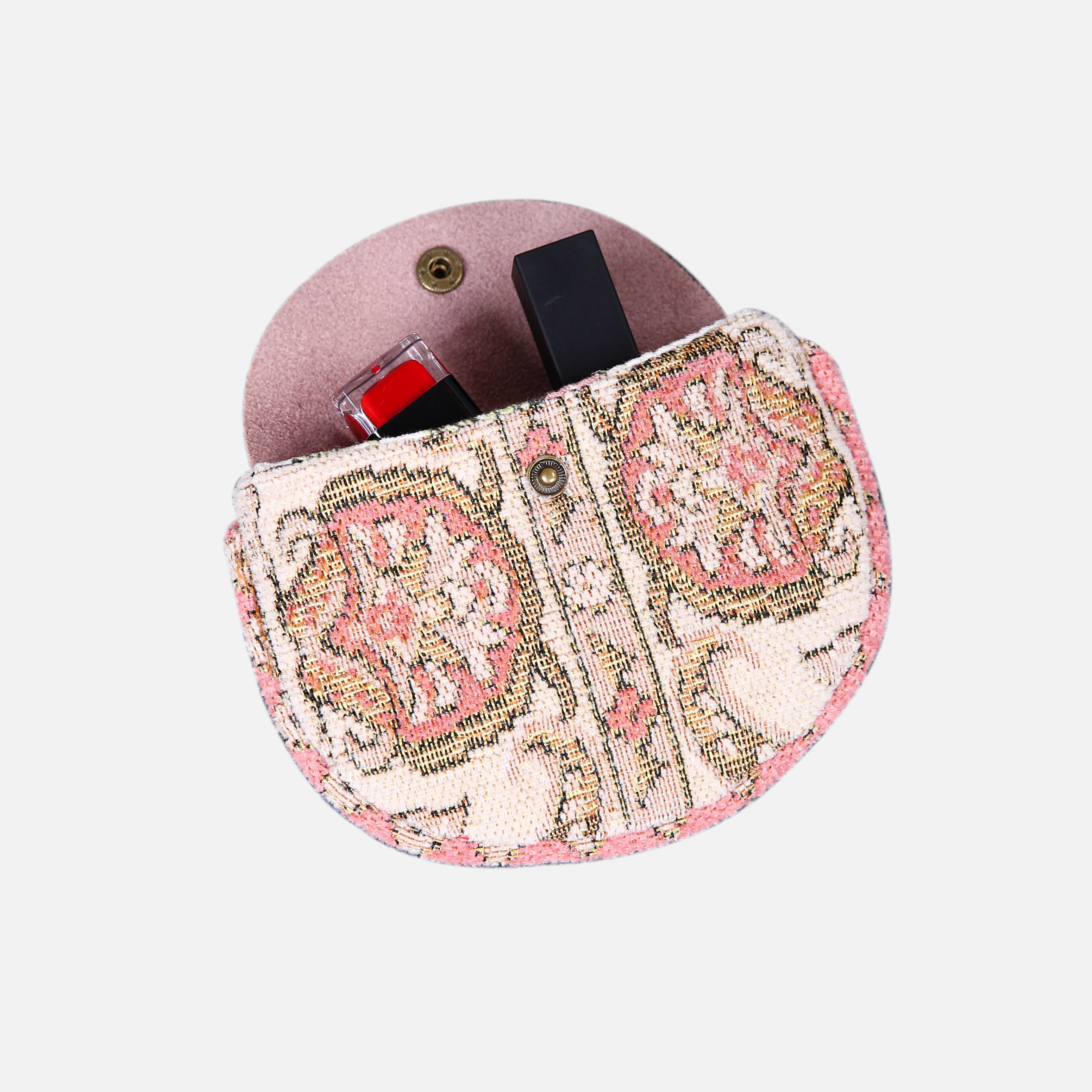 Golden Age Pink Flap Coin Purse MCW Handmade closure