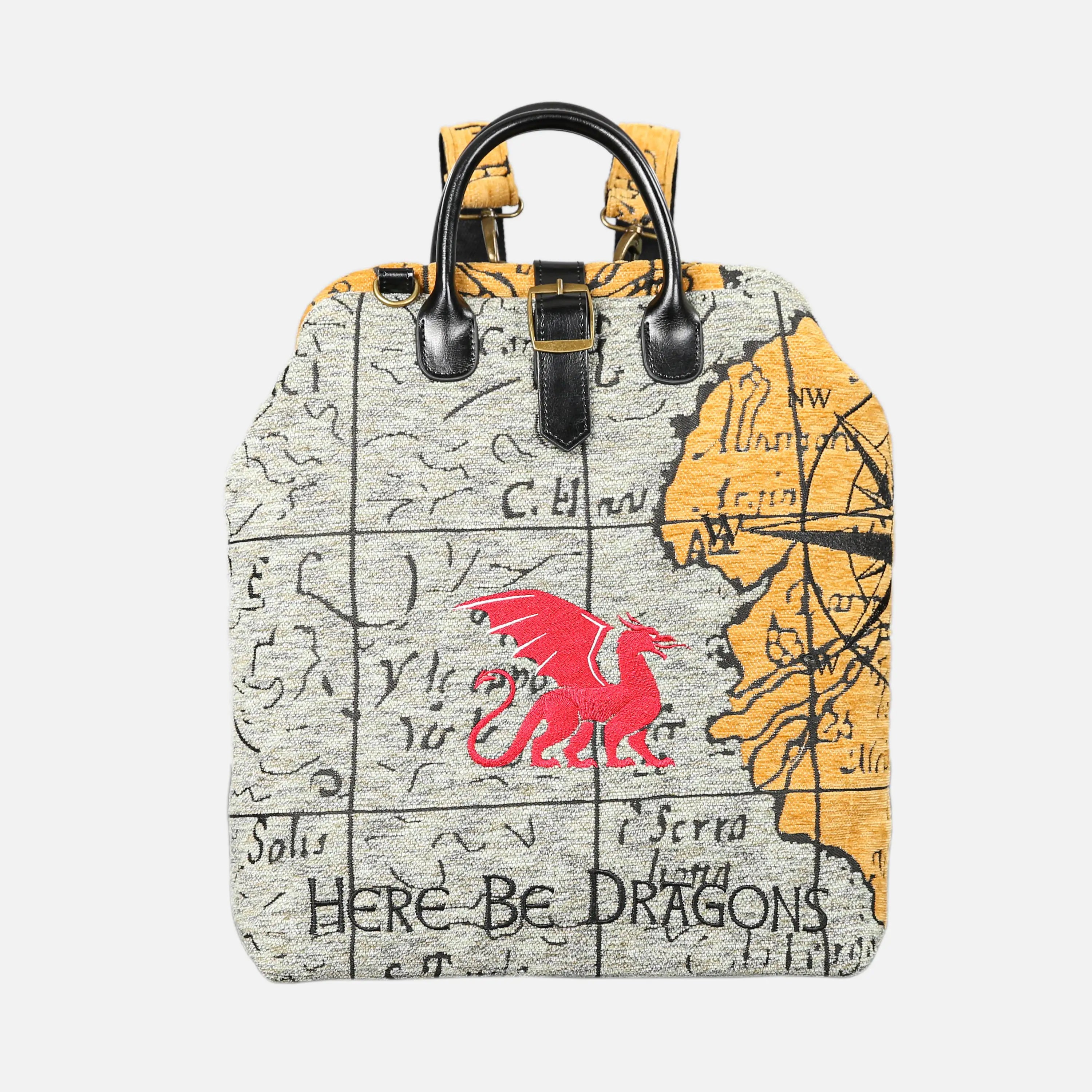 Here Be Dragons Carpet Laptop Backpack Carpetbag of America front