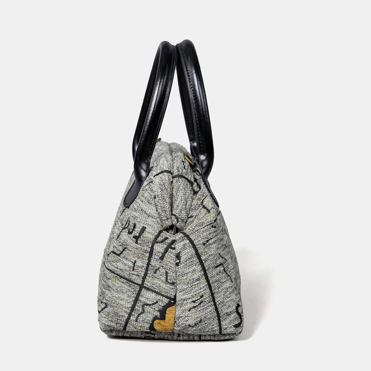 Here Be Dragons Carpet Satchel carpet bag MCW Handmade of America side