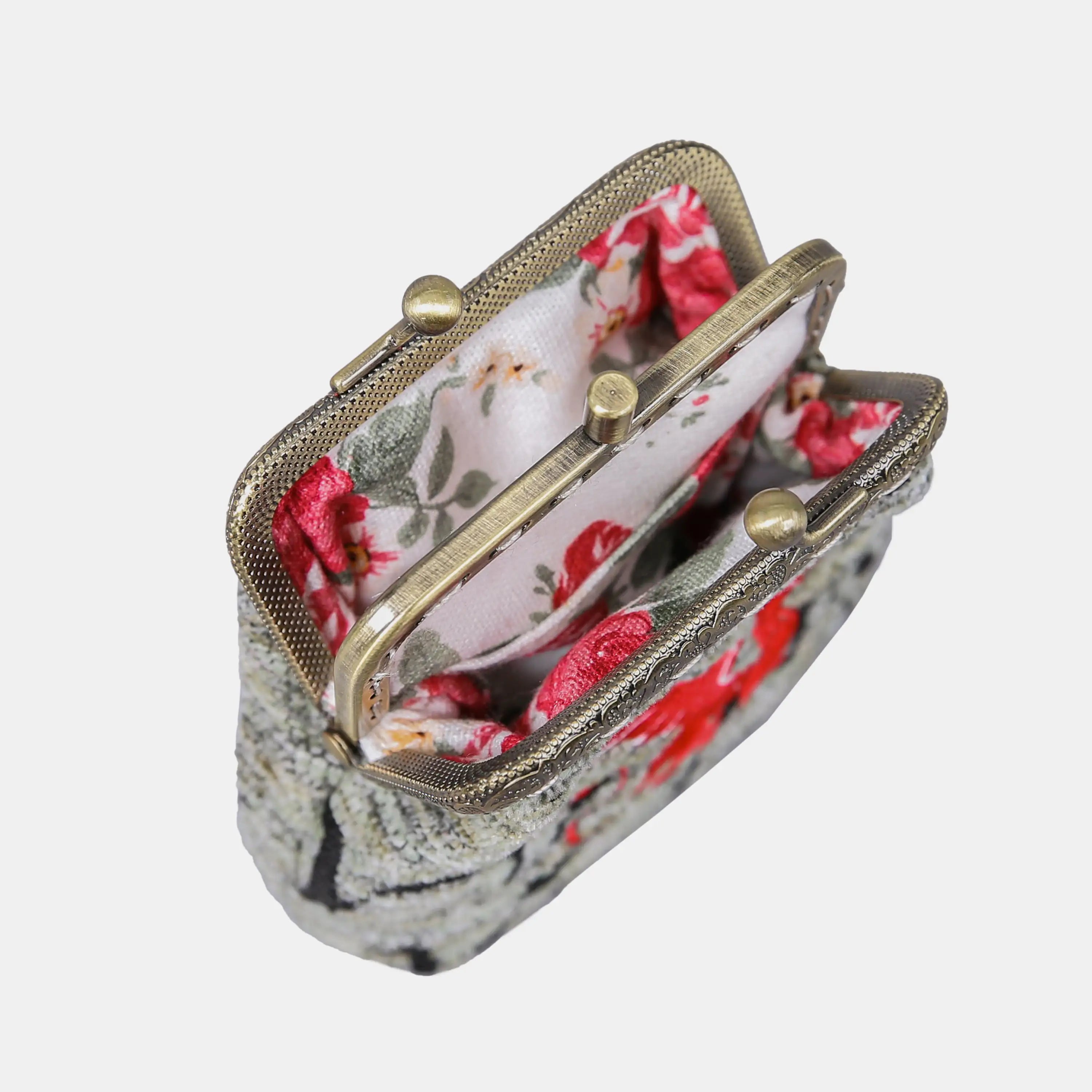 Here Be Dragons Double Kiss Clasp Coin Purse of America openning-2