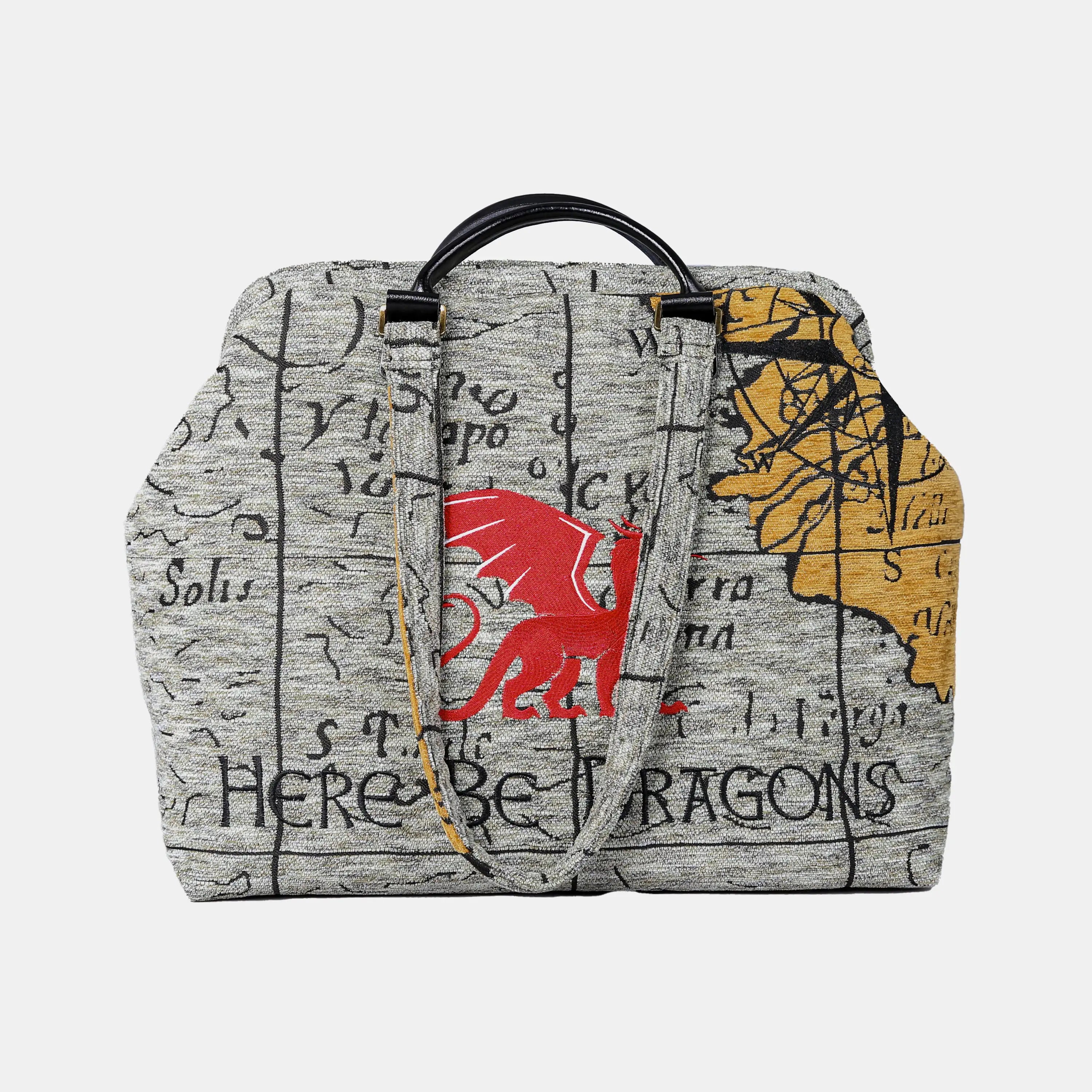 Here Be Dragons Knitting Project Bag of America-main