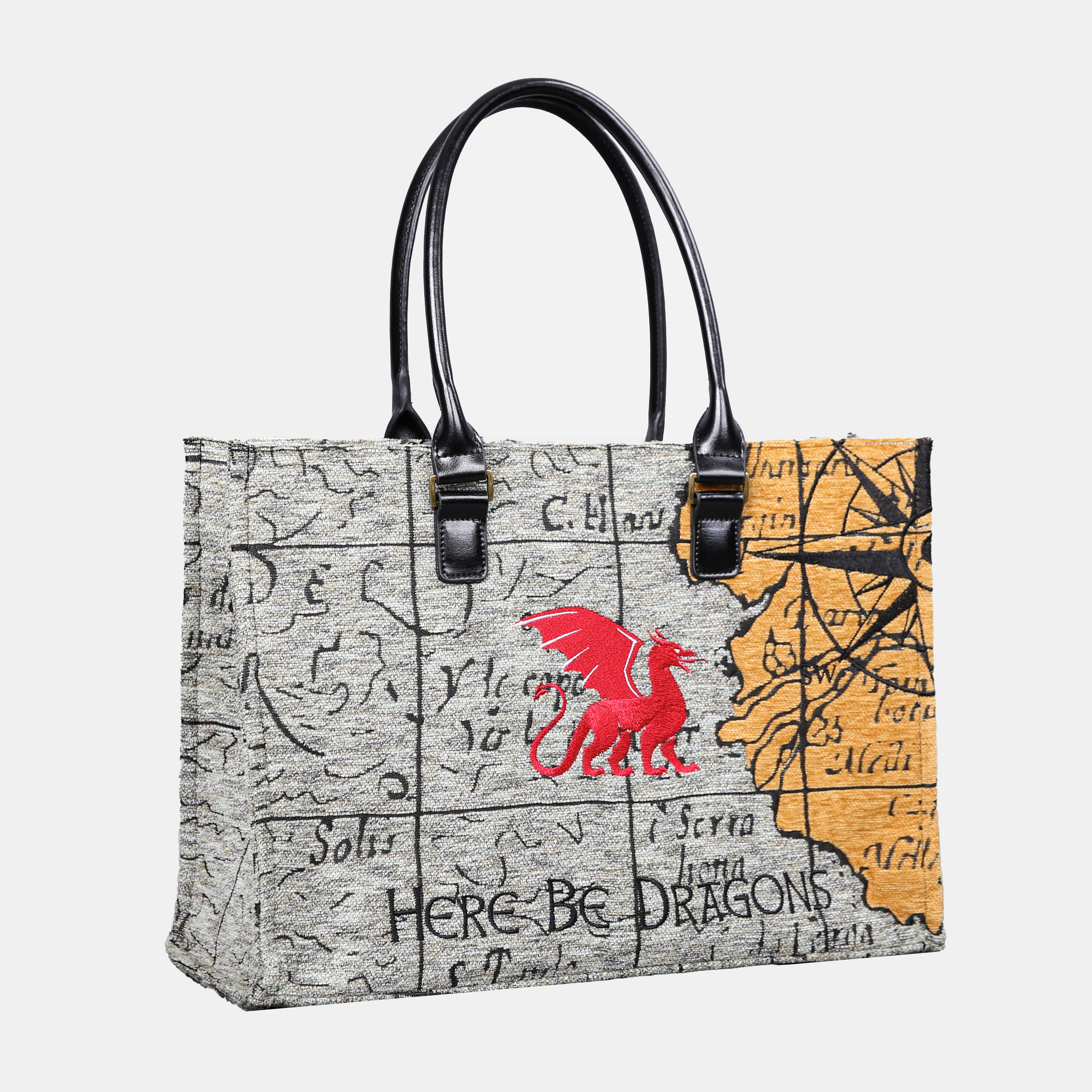 Here Be Dragons Laptop Work Tote of America front