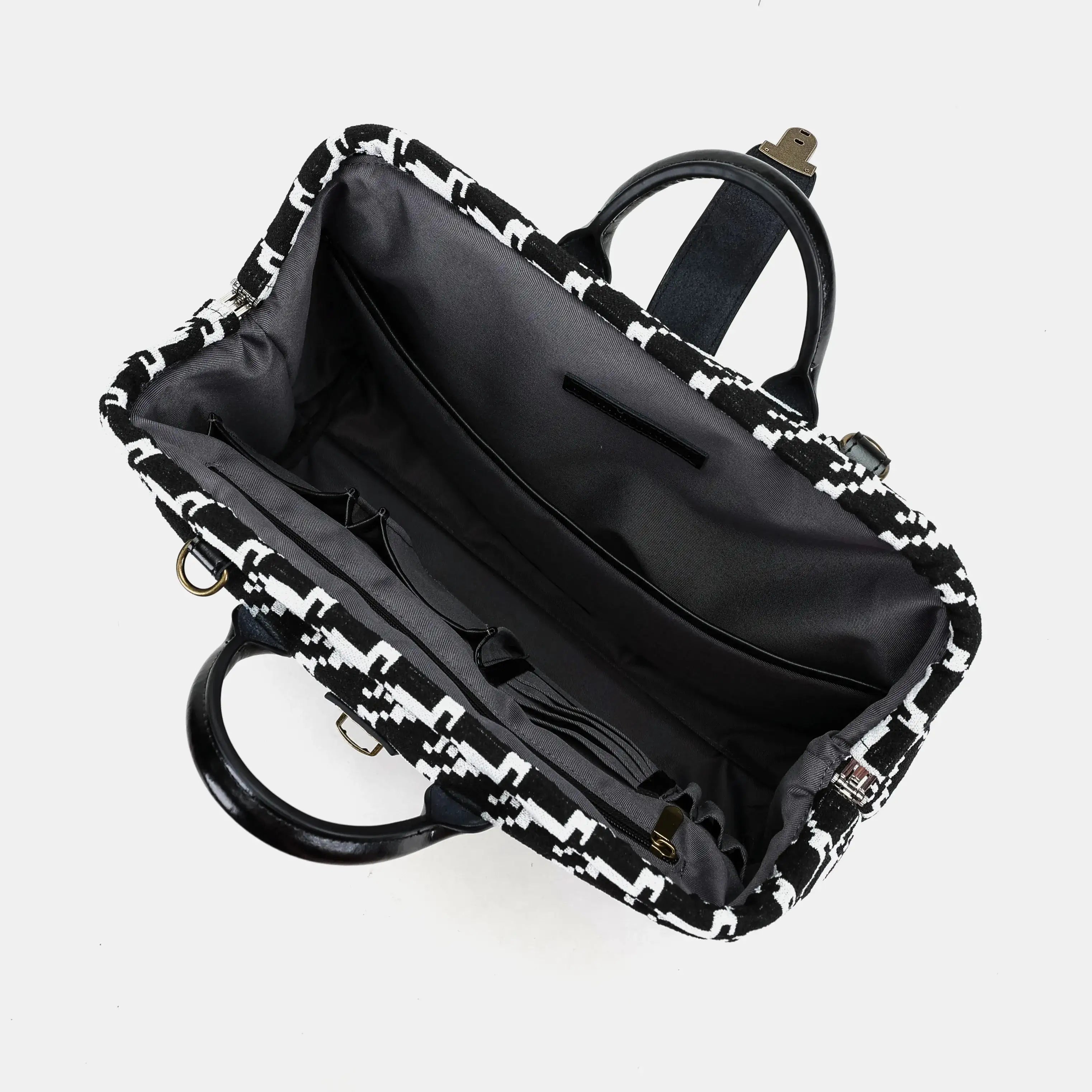 Houndstooth Laptop Work Bag of America inside