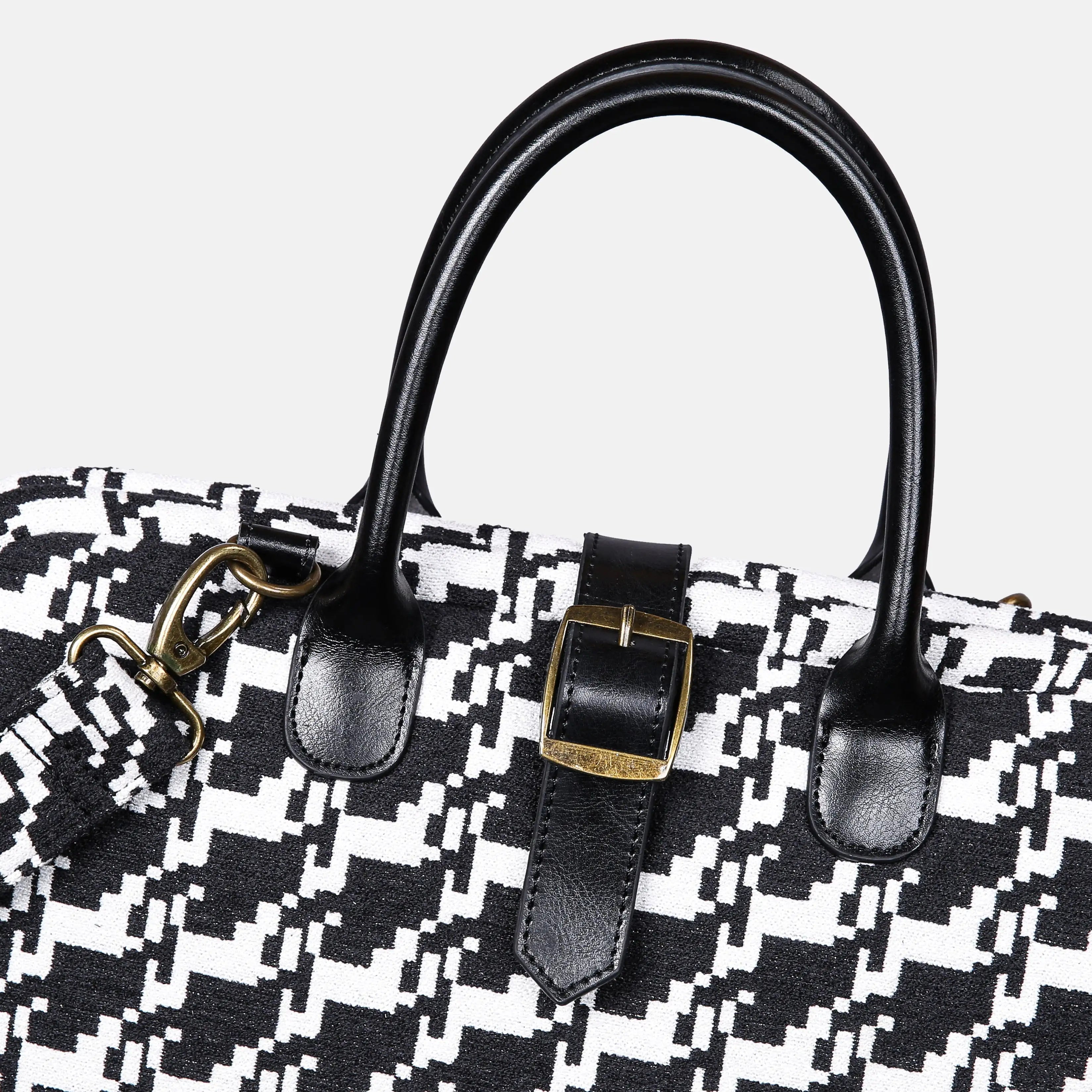 Houndstooth Mary Poppins Weekender Carpet Bag of America buckle
