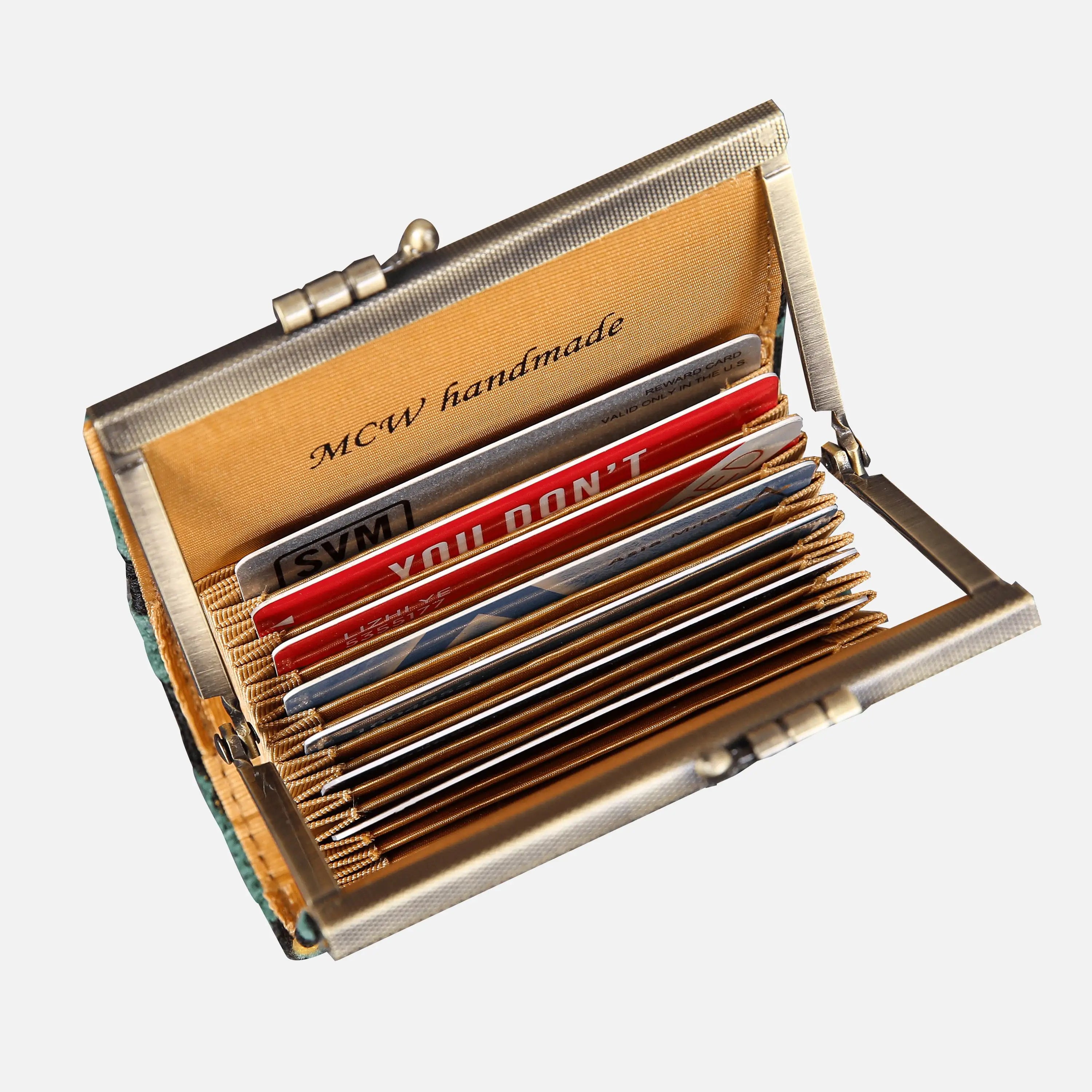 Leopard Green Card Wallet of America 17 slots in use
