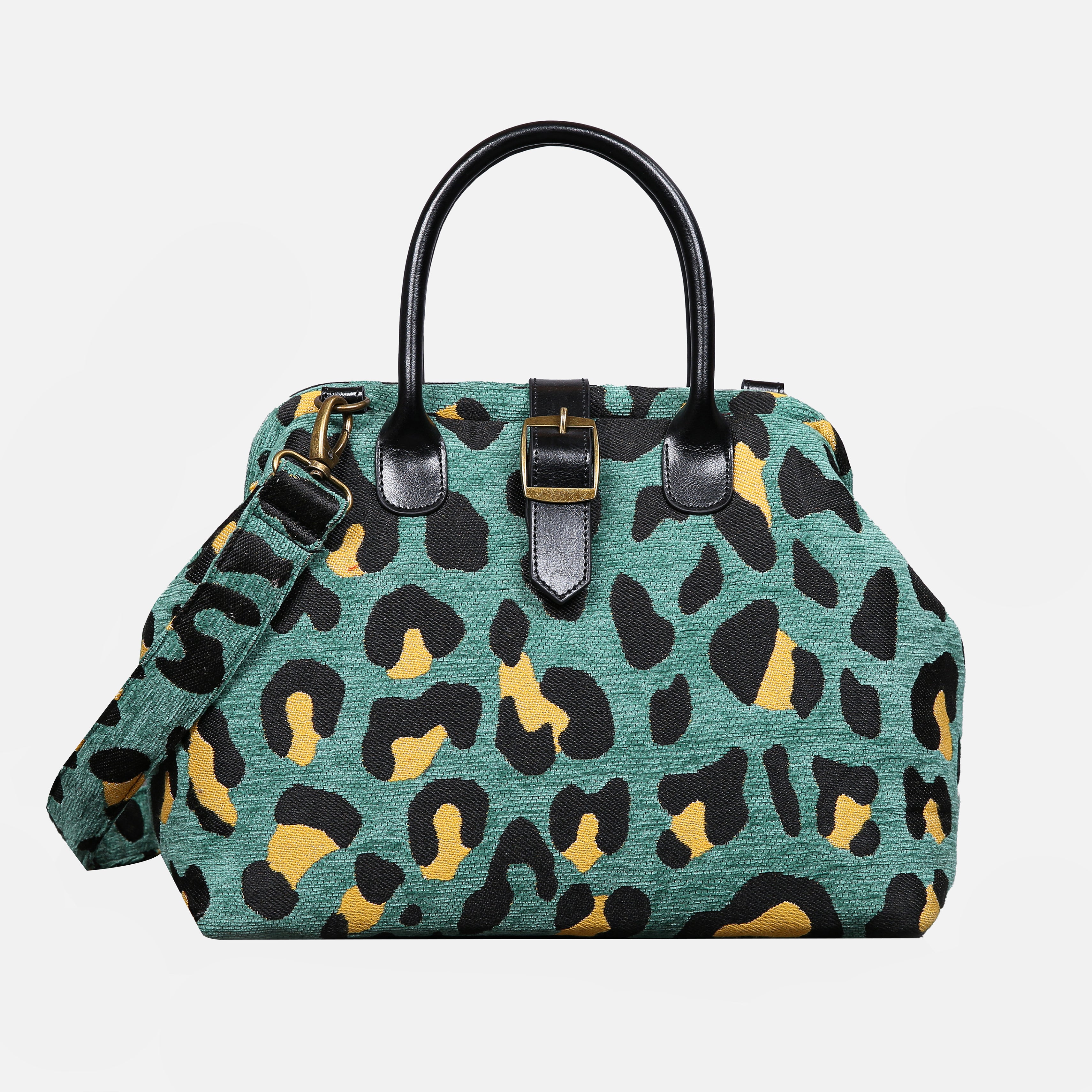 Leopard Green Carpet Handbag Purse carpet bag MCW Handmade of America main