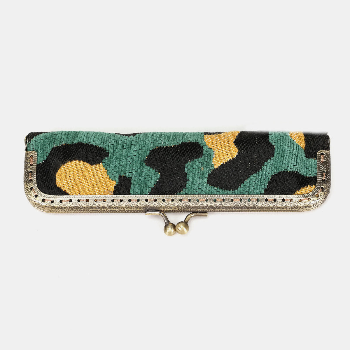 Leopard Green Duo Pen Case Carpetbag of America front