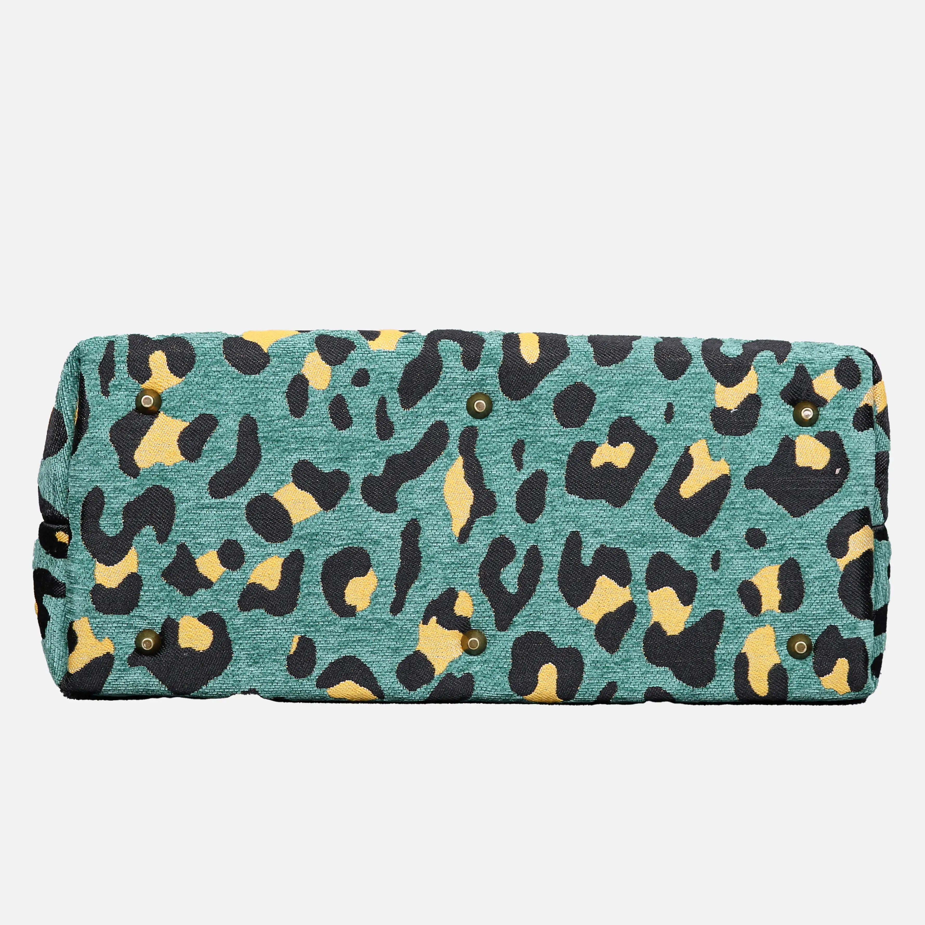 Leopard Green Mary Poppins Weekender Carpetbag of America bottom