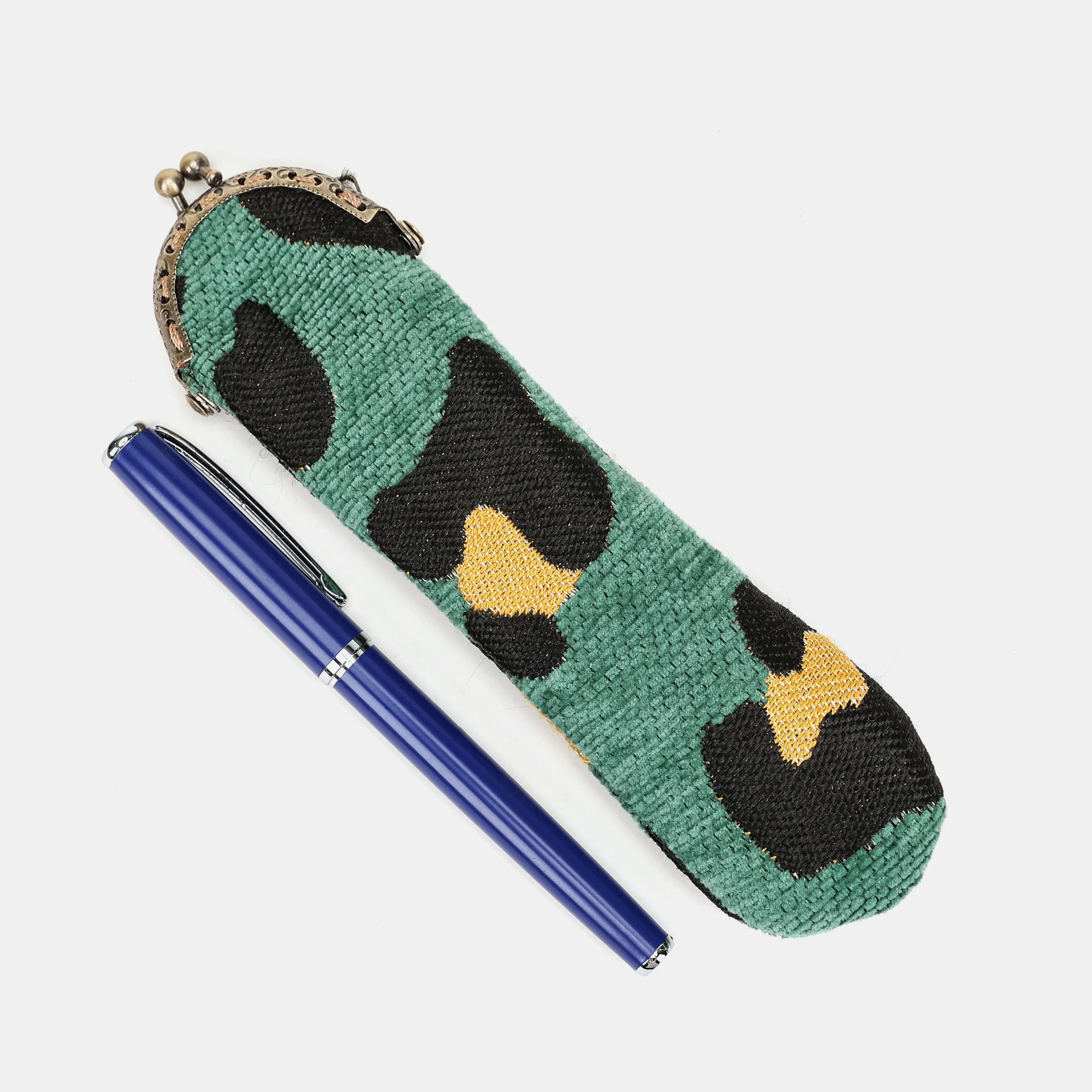 Leopard Green Solo Pen Case Carpetbag of America main