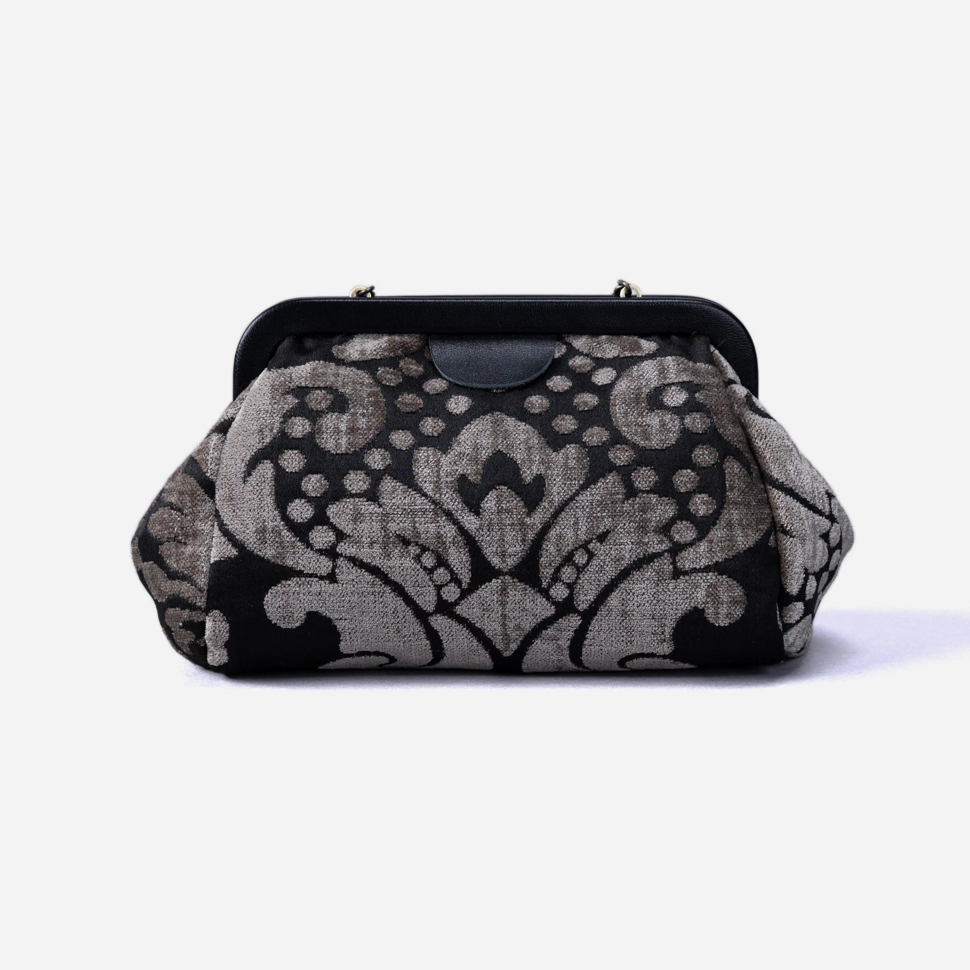 Luxury Damask Ivory Evening Bag Clutch