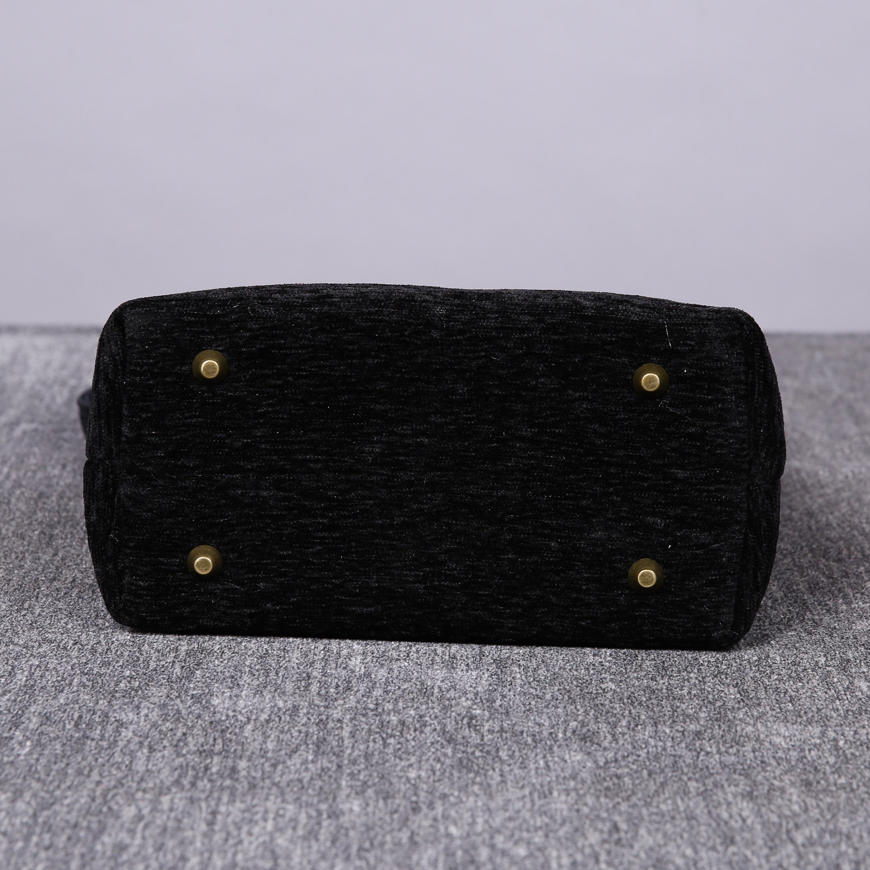 Luxury Monogrammed Black Compact Tote carpet bag MCW Handmade bottom