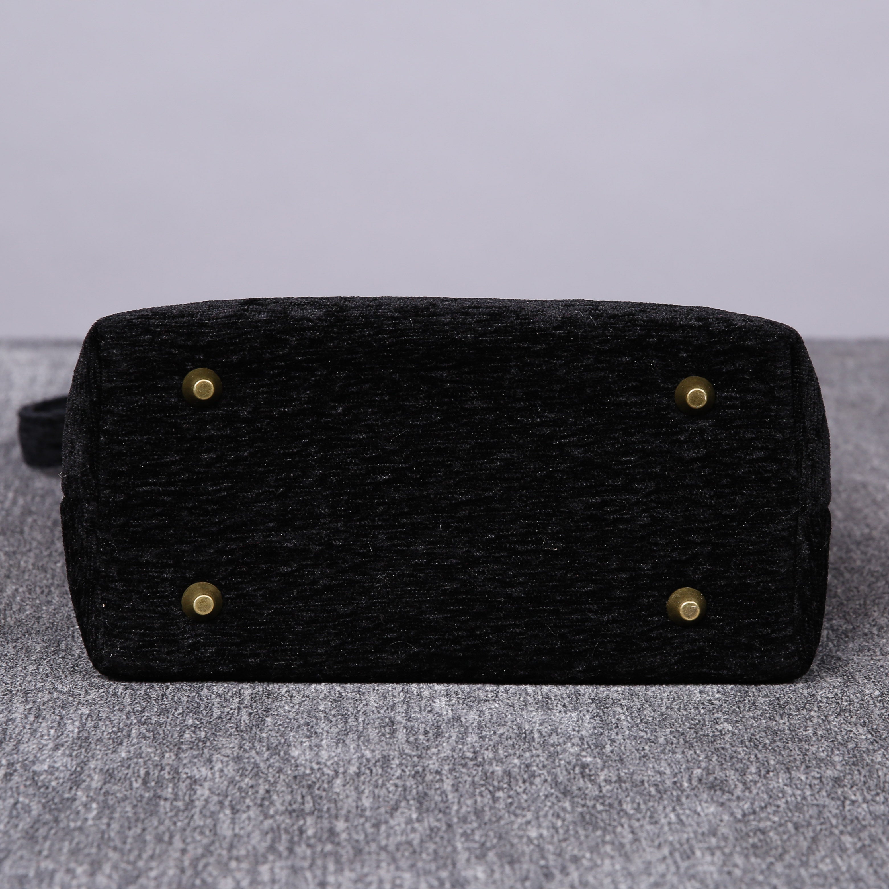 Luxury Monogrammed Black Compact Tote carpet bag MCW Handmade bottom
