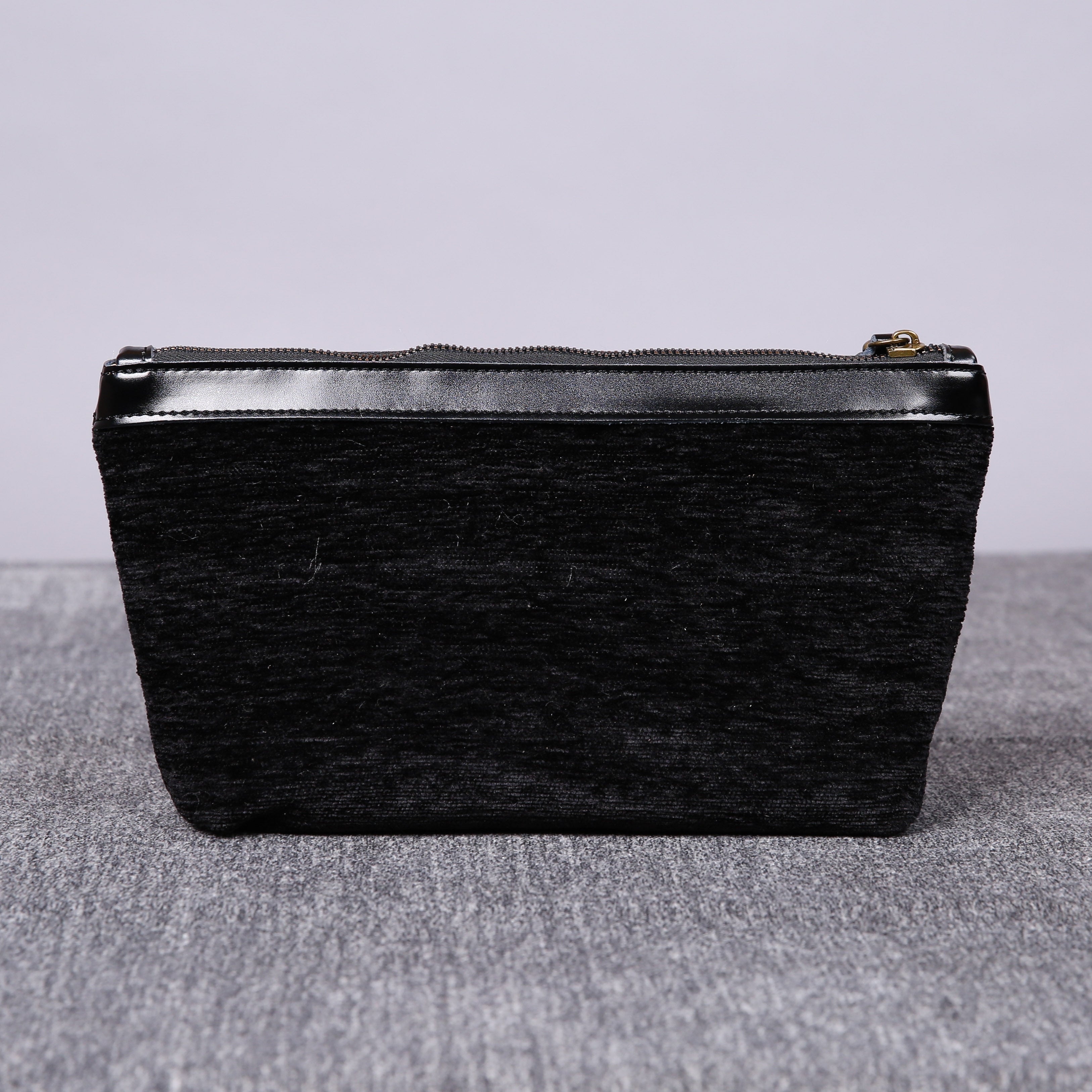 Luxury Monogrammed Black Make up Bag carpet bag MCW Handmade back