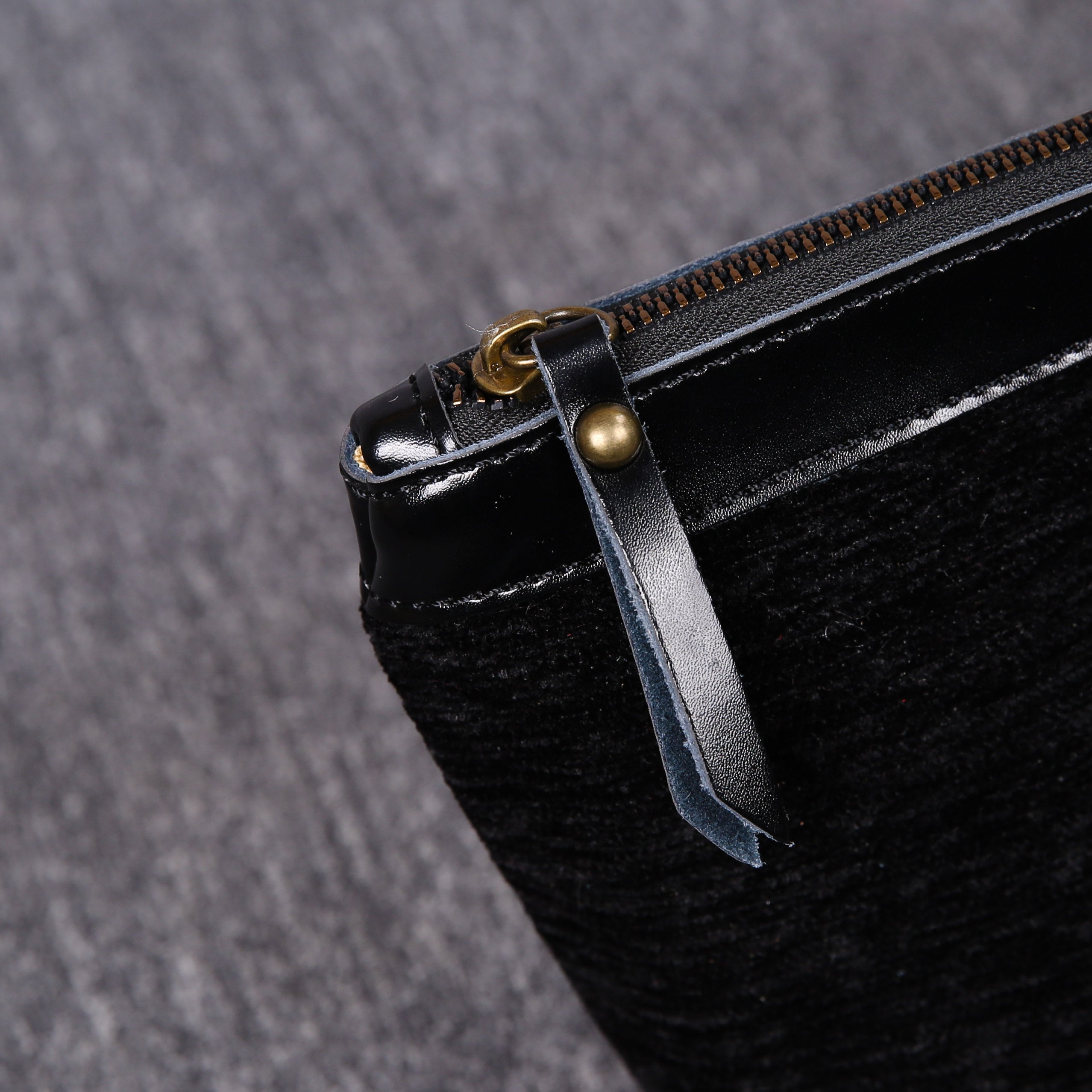 Luxury Monogrammed Black Make up Bag carpet bag MCW Handmade detail-2