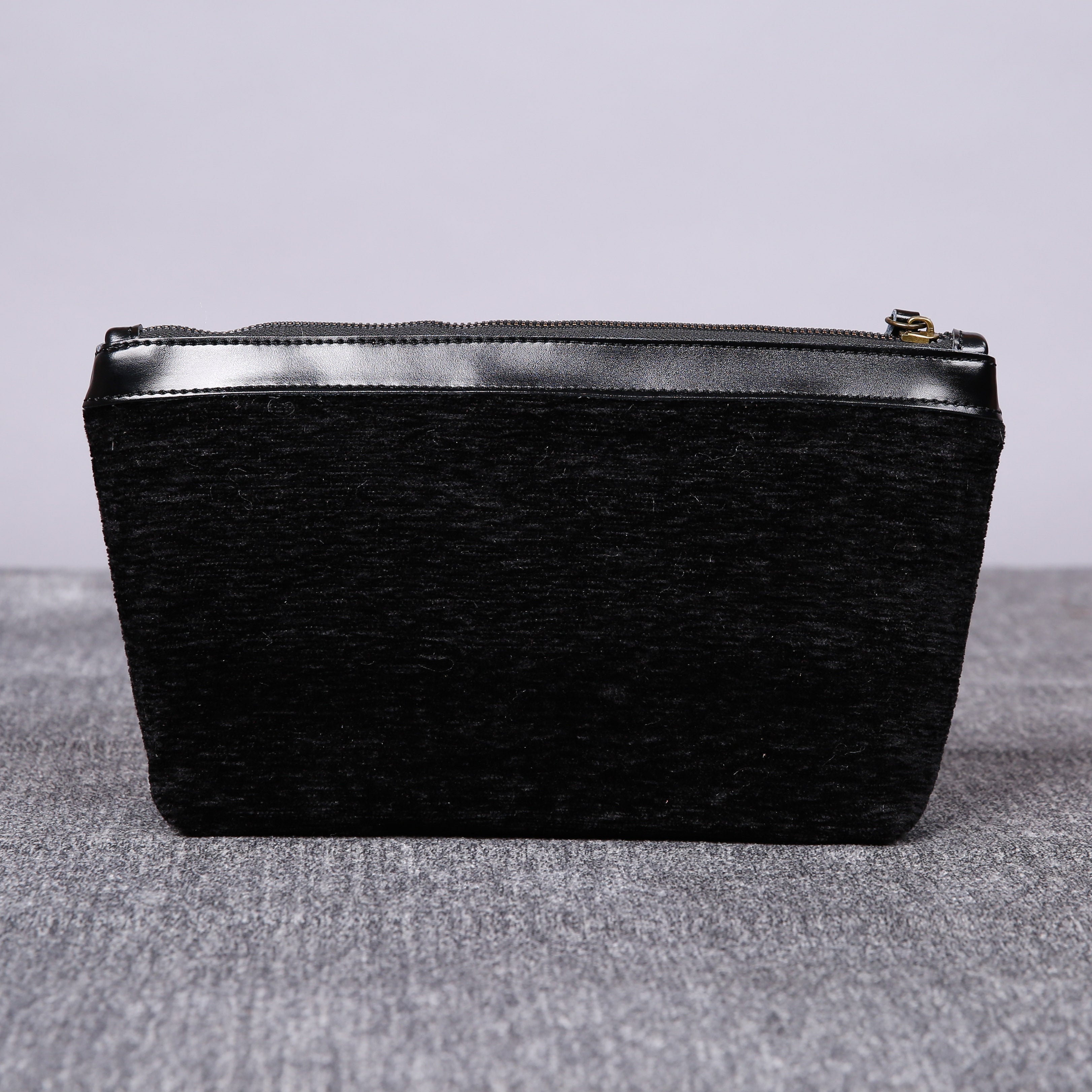 Luxury Monogrammed Black Make up Bag carpet bag MCW Handmade back
