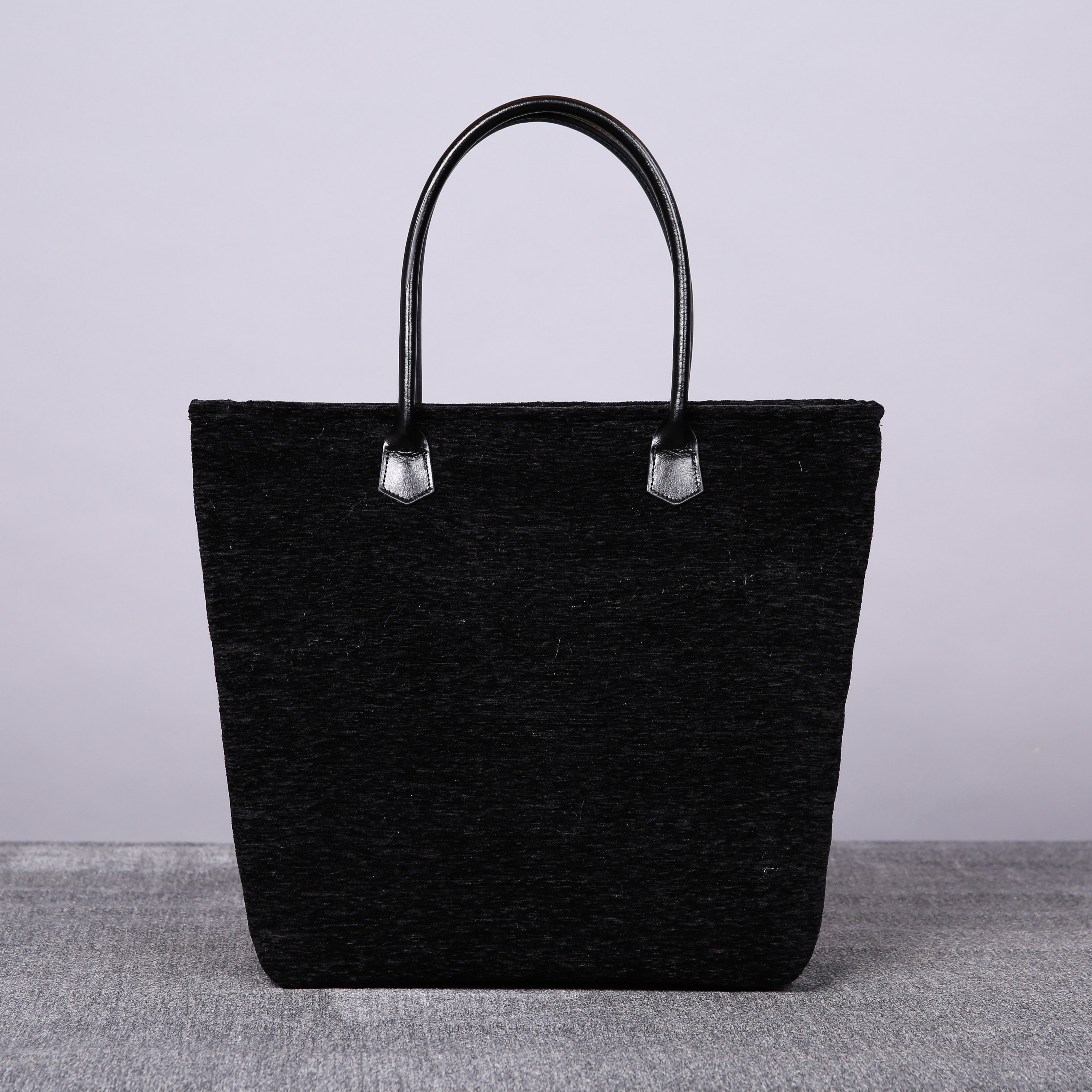 Luxury Monogrammed Black Tote carpet bag MCW Handmade back