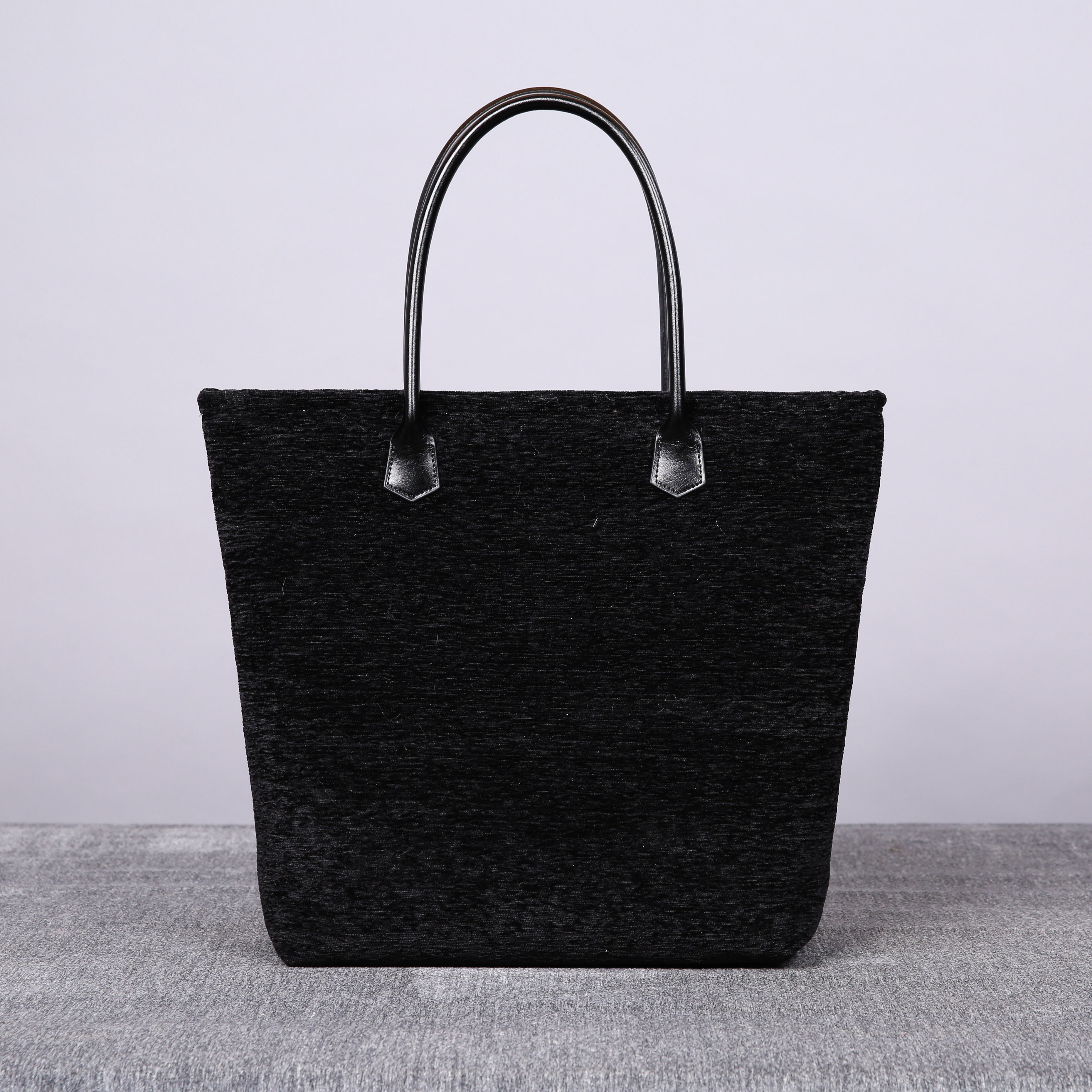 Luxury Monogrammed Black Tote carpet bag MCW Handmade back
