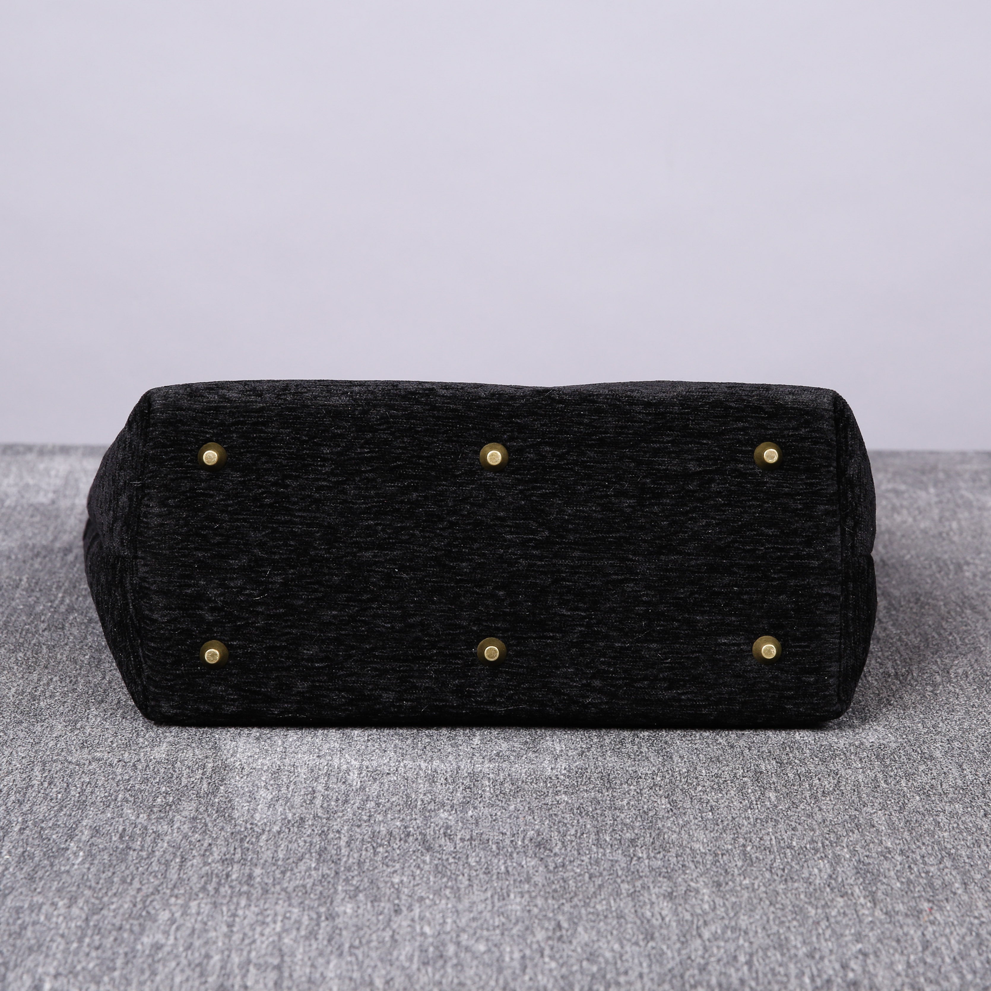 Luxury Monogrammed Black Tote carpet bag MCW Handmade bottom
