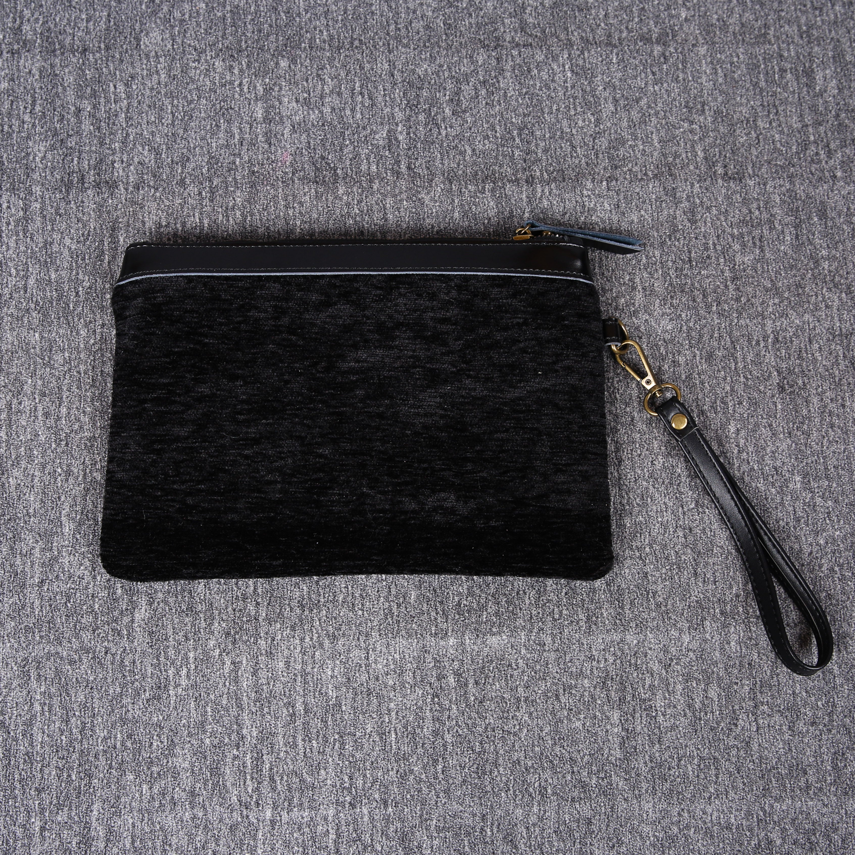 Luxury Monogrammed Black Clutch carpet bag MCW Handmade back