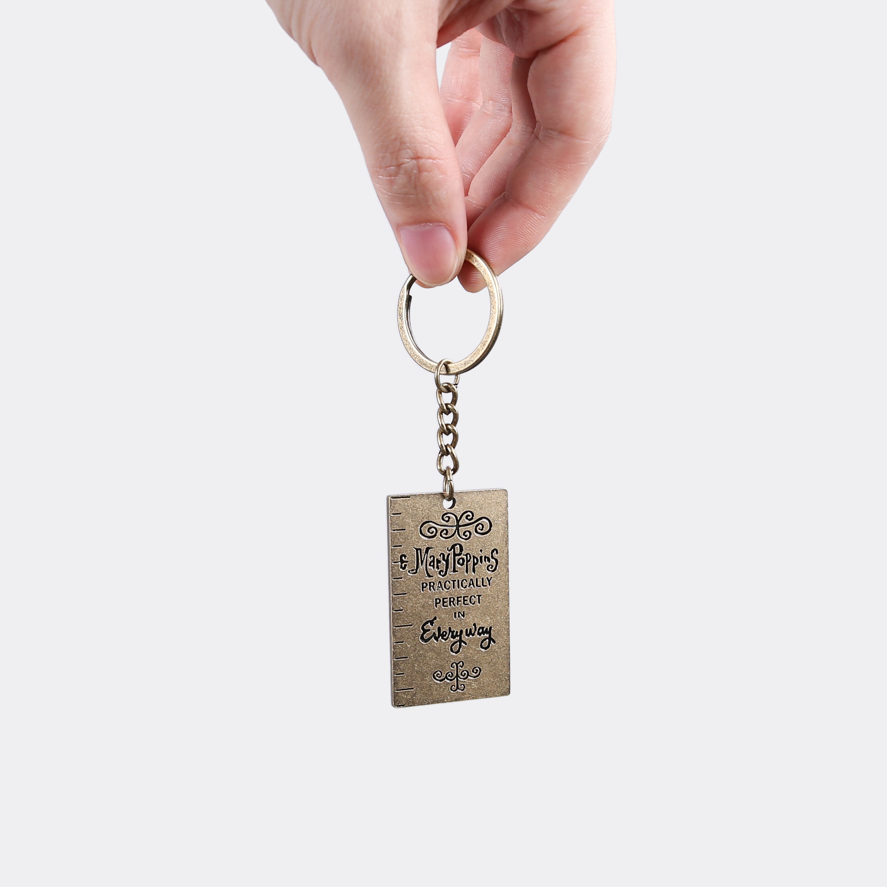 Mary Poppins “Practically Perfect” Bag Charm Keychain Key Fob of America detail