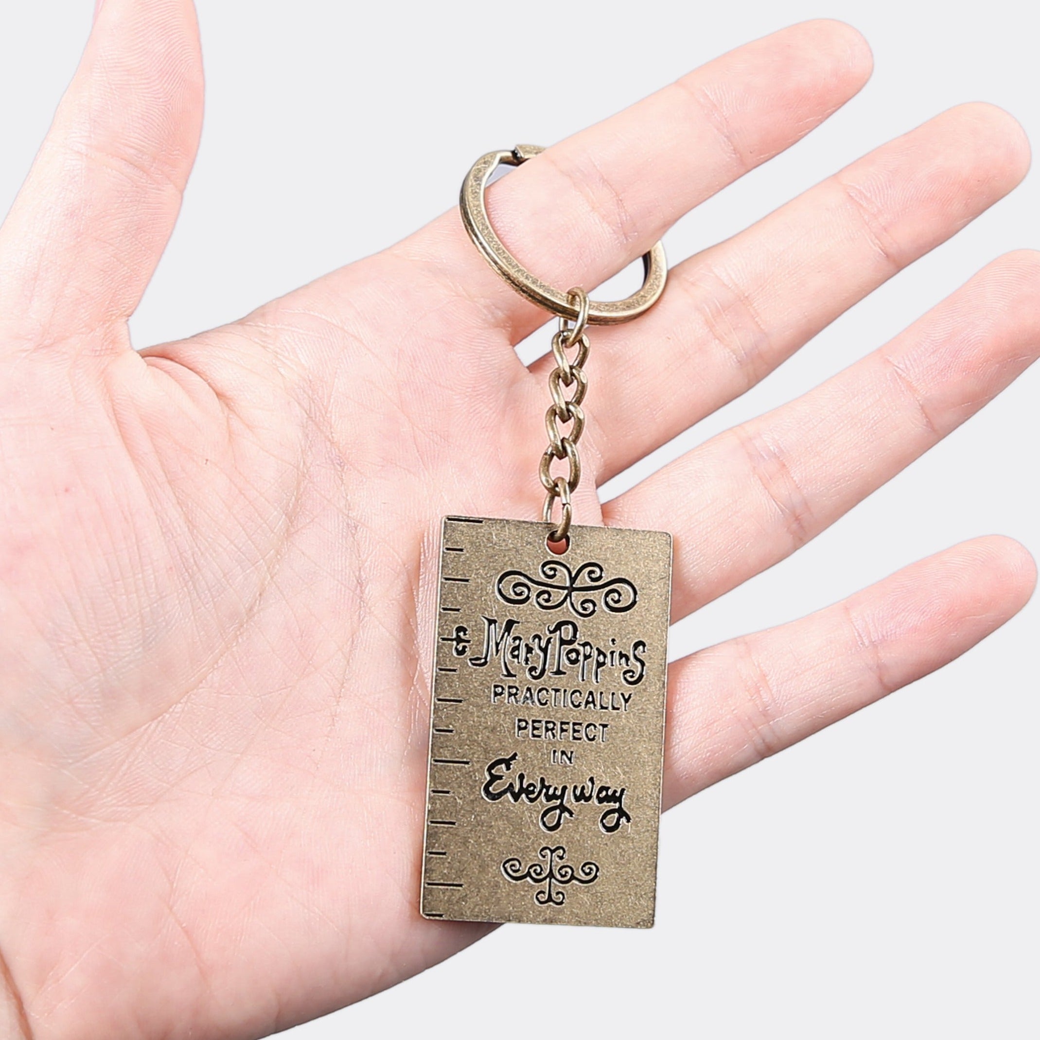 Mary Poppins “Practically Perfect” Bag Charm Keychain Key Fob of America back