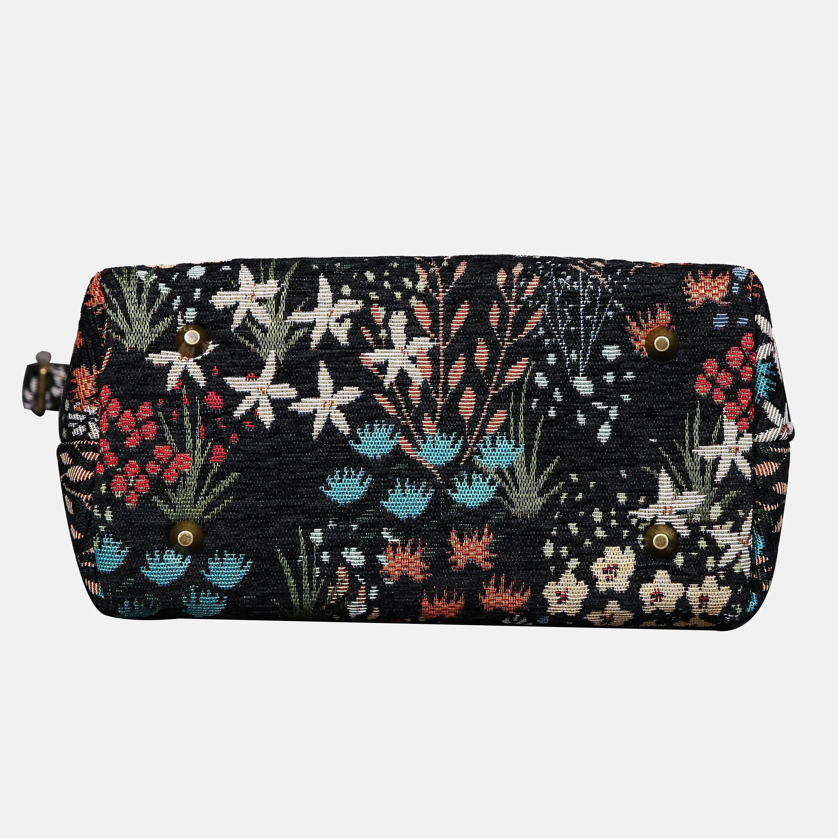 Night Garden Carpet Satchel carpet bag MCW Handmade of America bottom