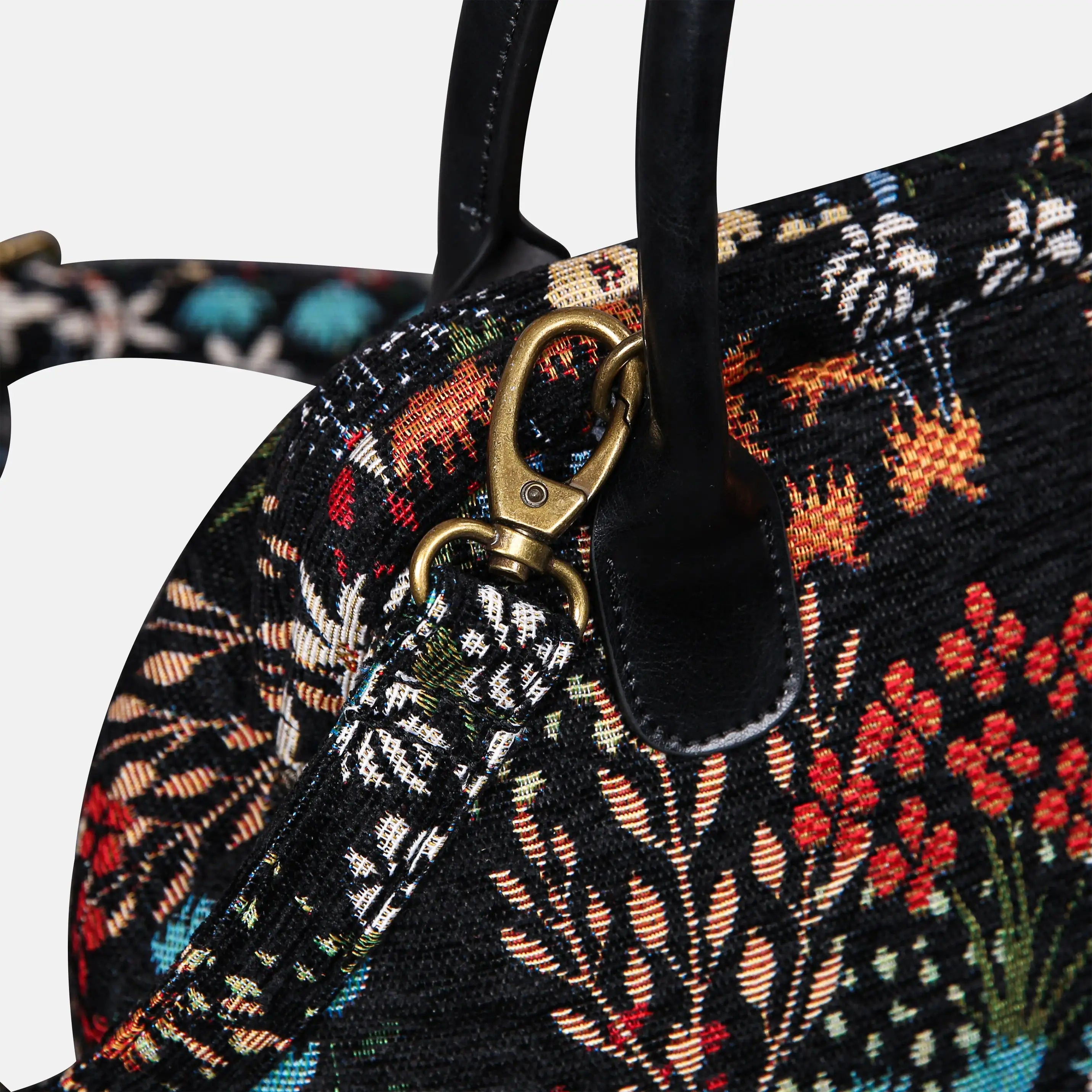 Night Garden Carpet Satchel carpet bag MCW Handmade of America buckle