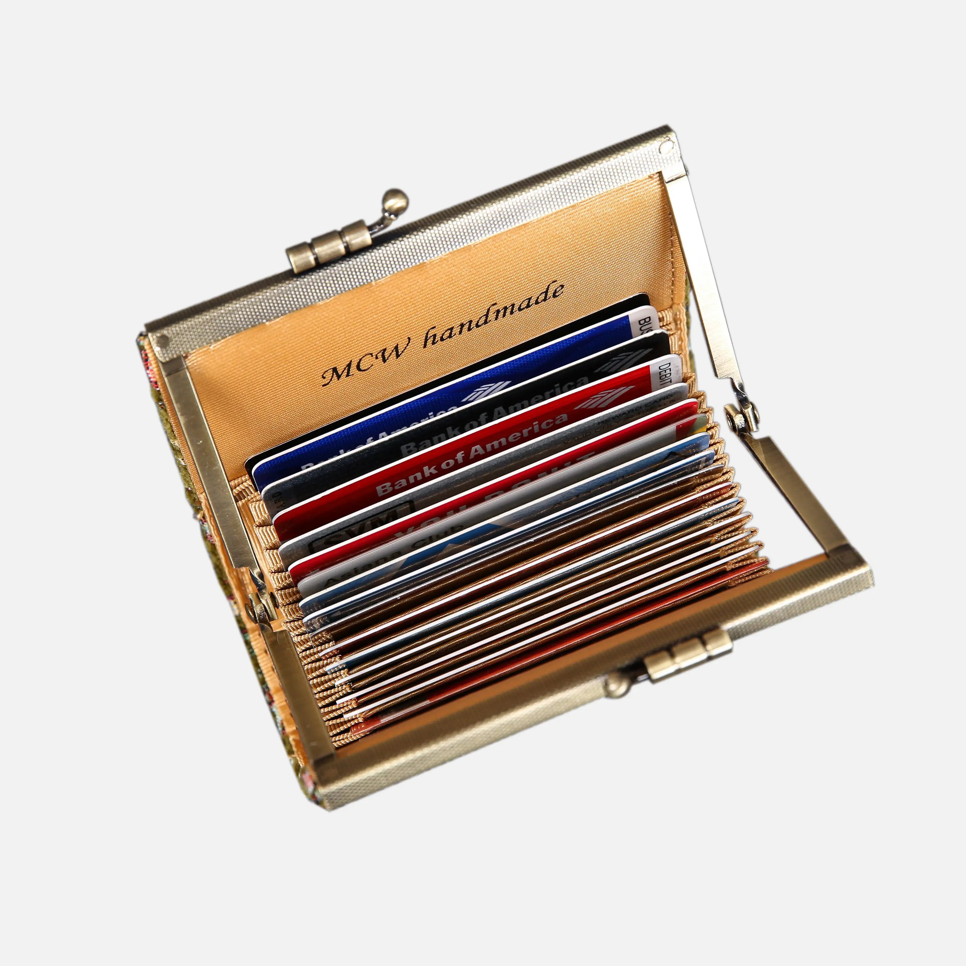 Oriental Avocado Card Wallet of America 17 slots in use