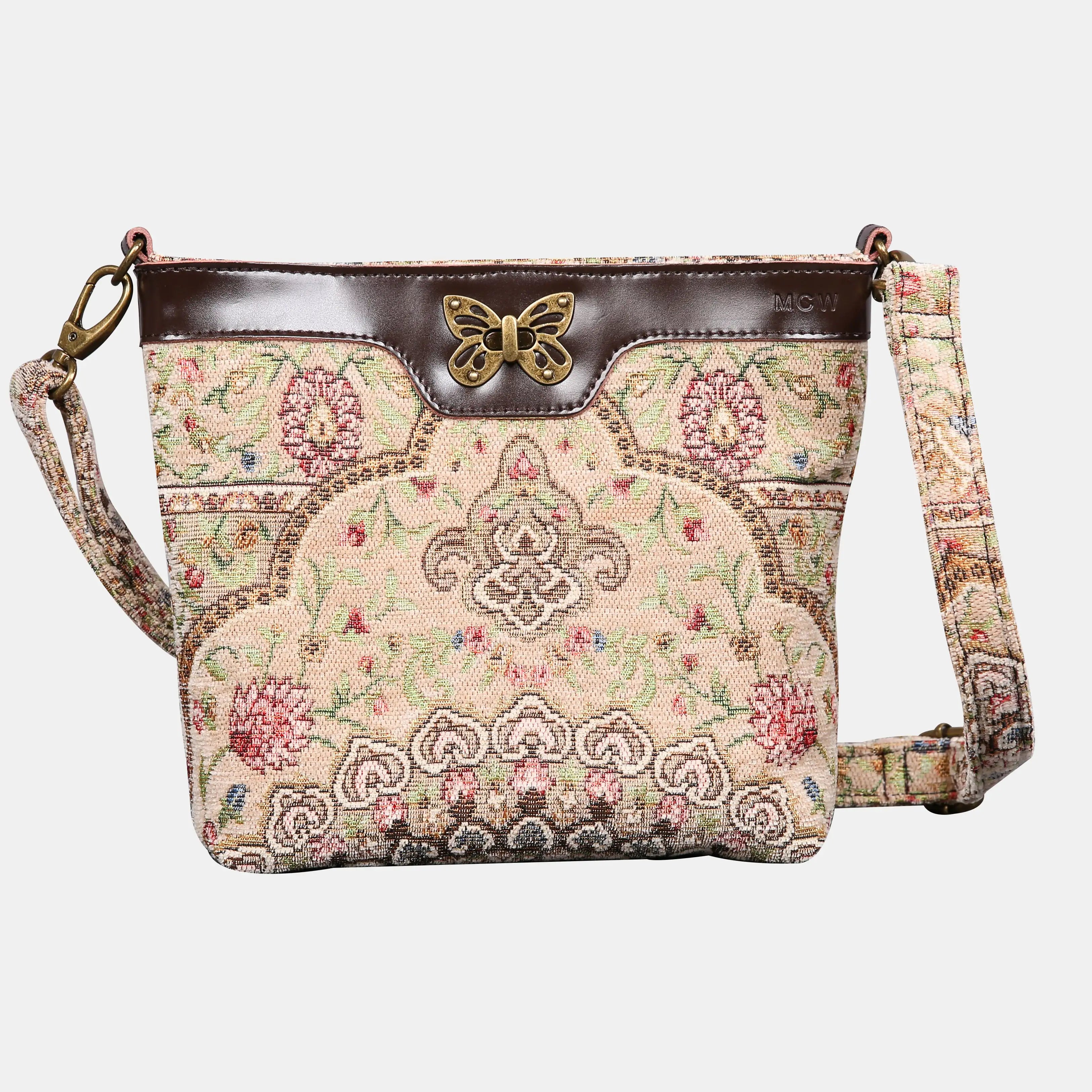 Oriental Beige Carpet Crossbody Bag carpet bag MCW Handmade of America main