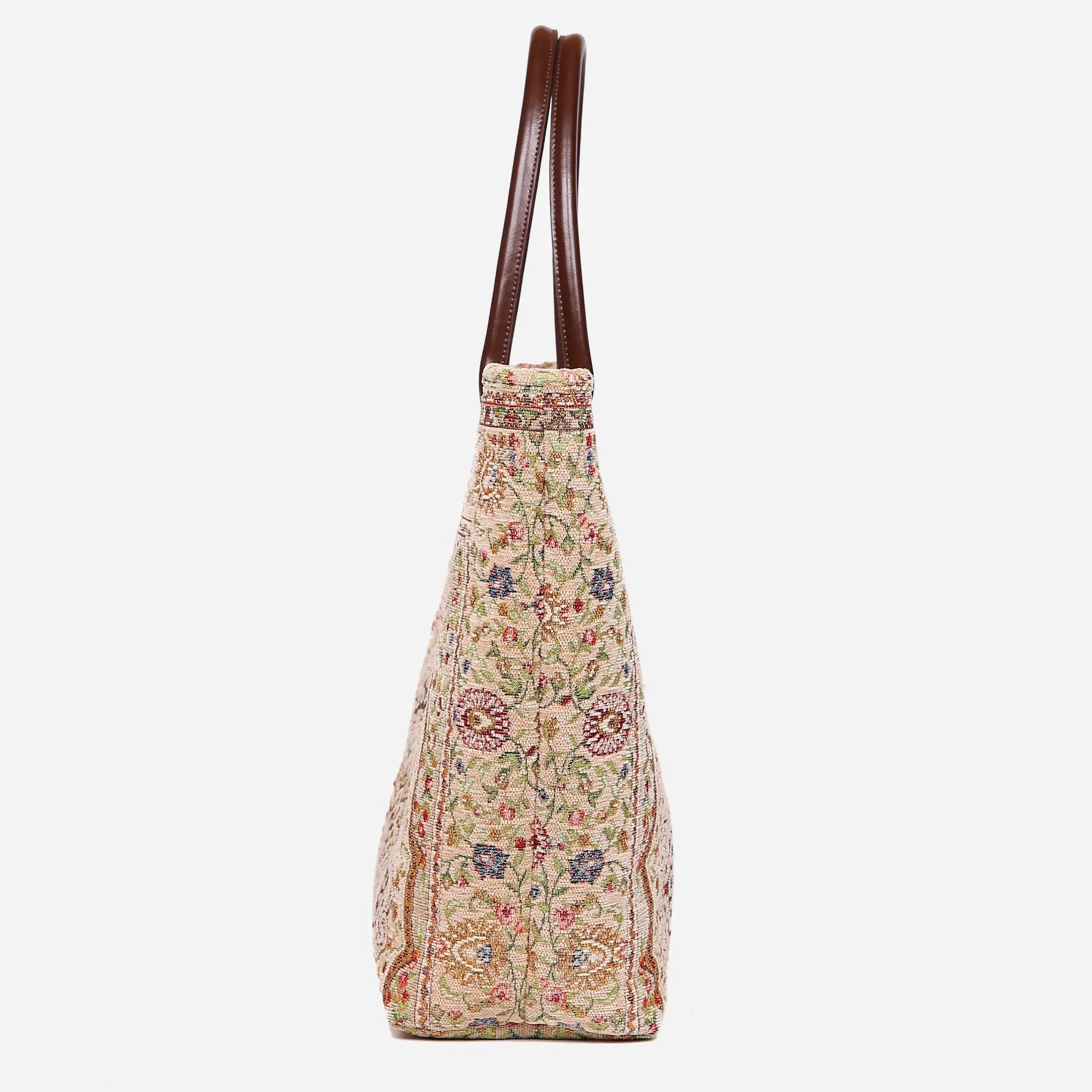 Oriental Beige Carpet Tote Shopper Carpetbag of America side