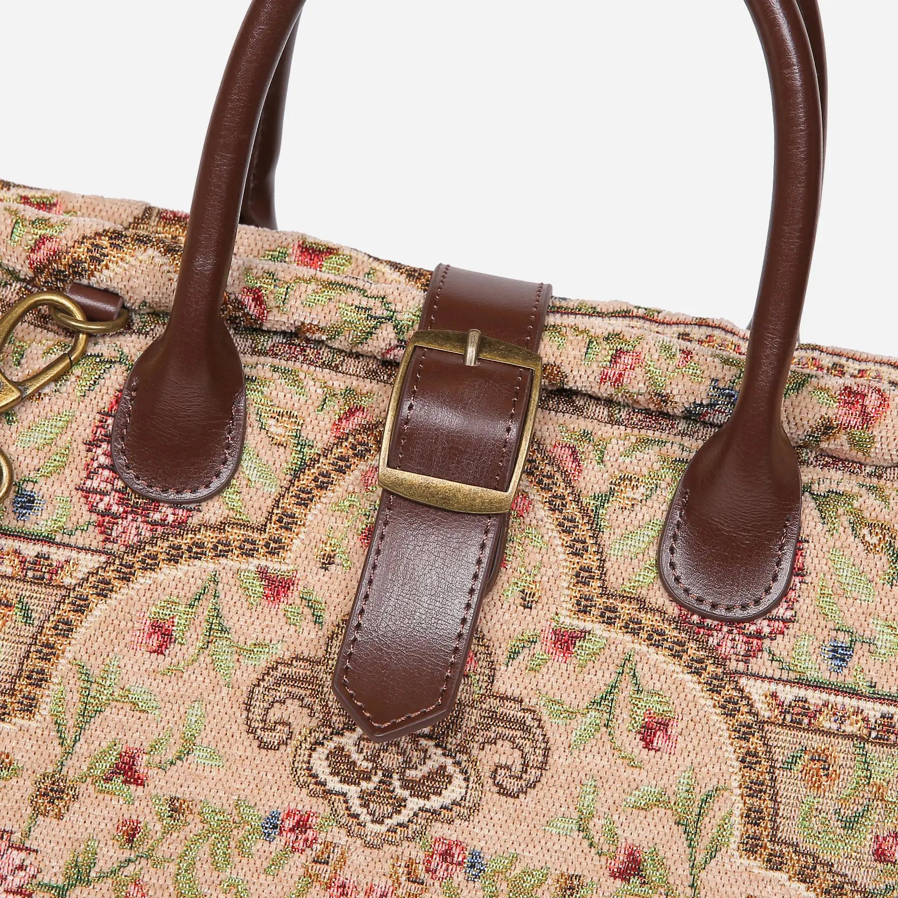 Oriental Beige Mary Poppins Weekender Carpetbag of America buckle
