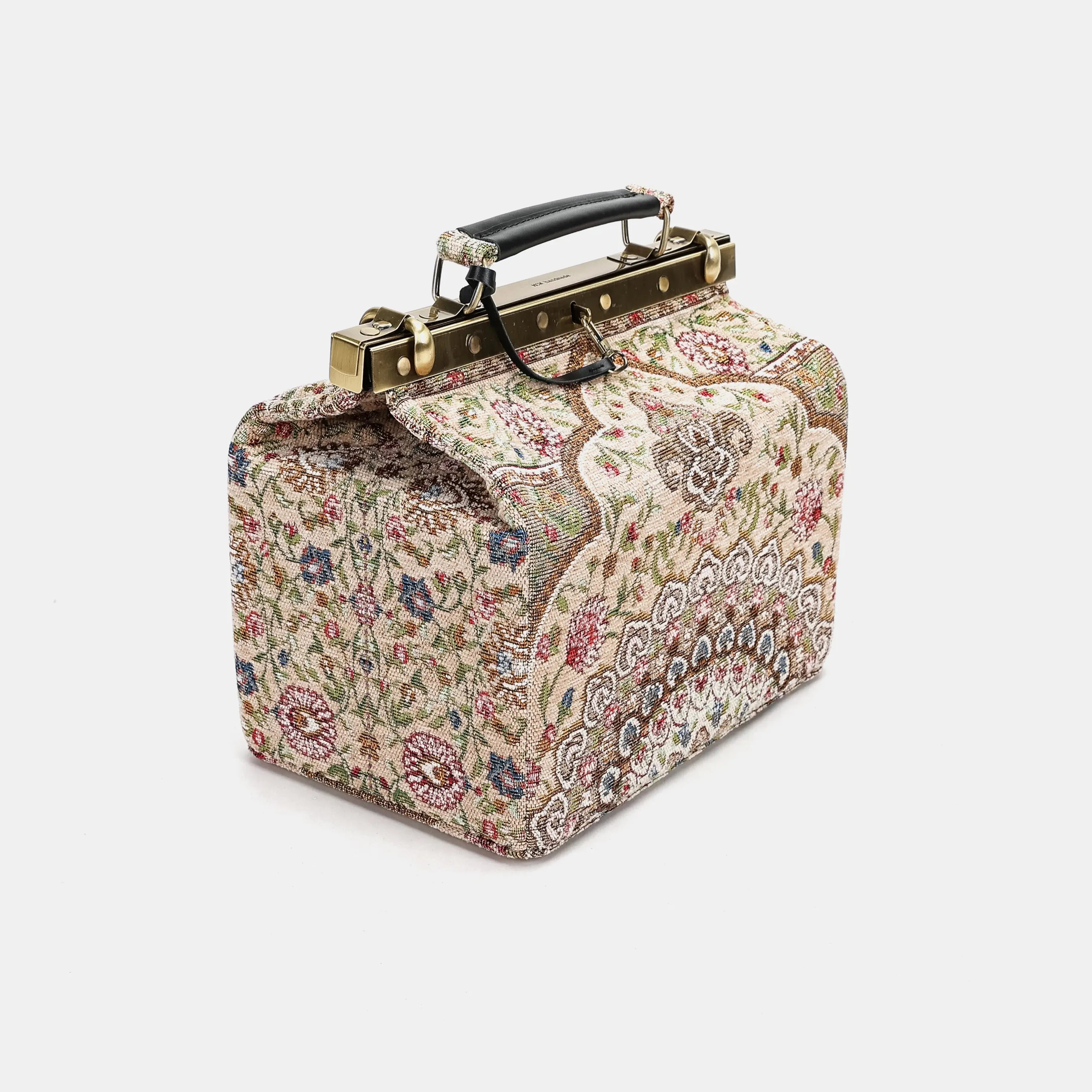 Oriental Beige Vivienne Carpet Purse Gladstone Bag of America side