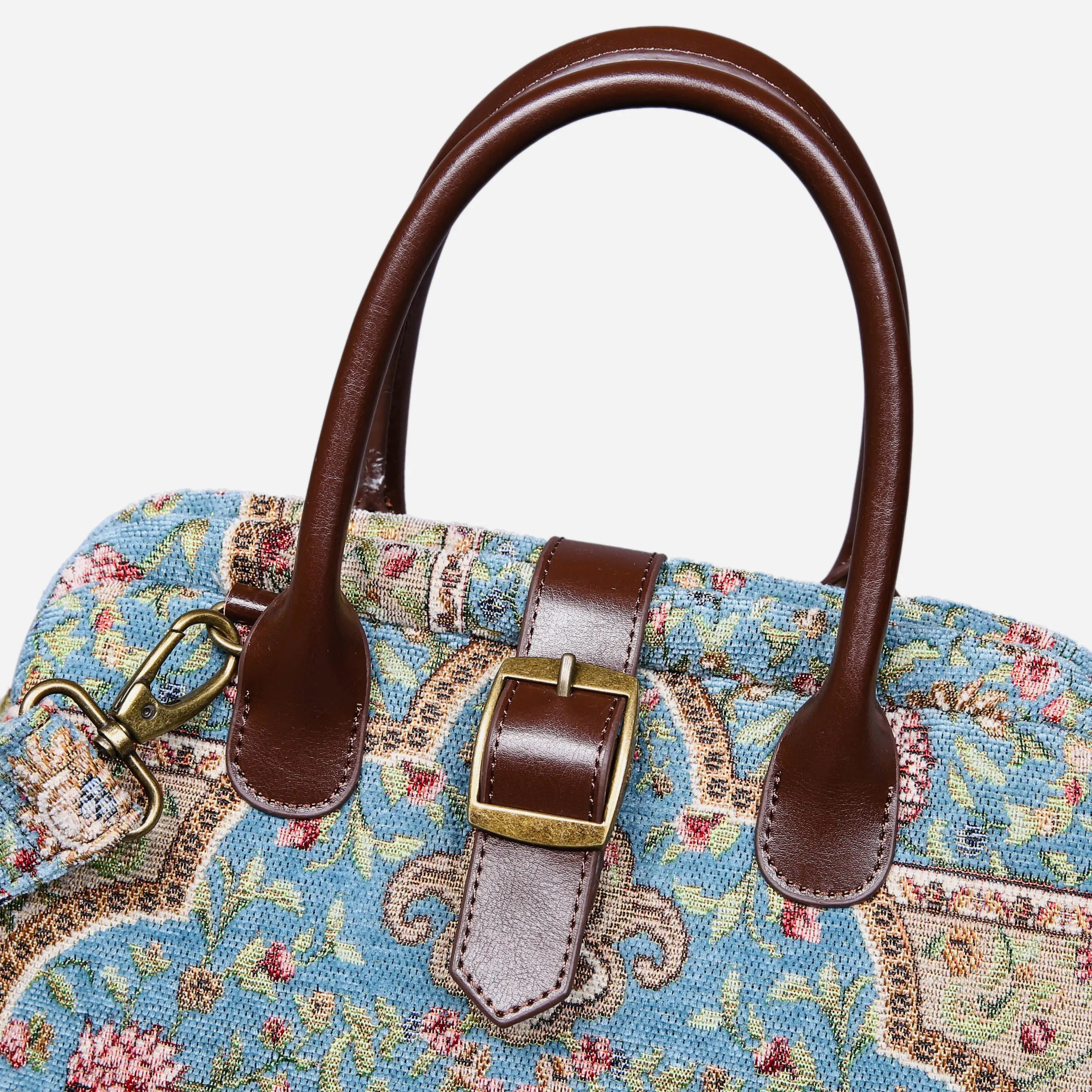 Oriental Blue Carpet Handbag Purse carpet bag MCW Handmade buckle