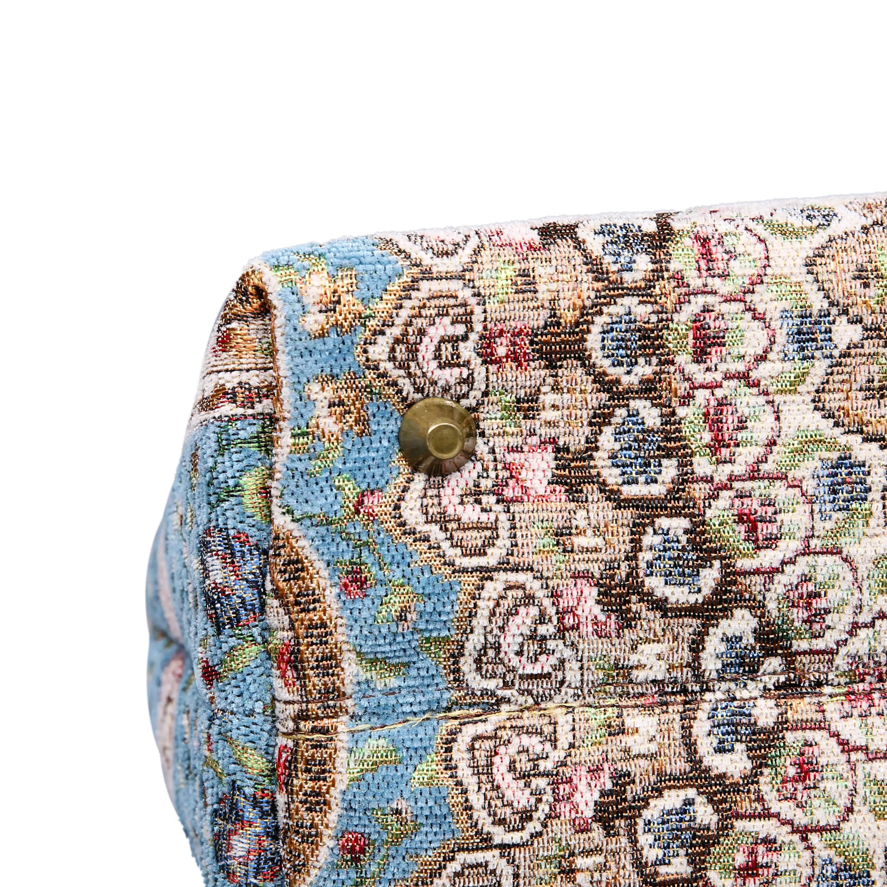 Oriental Blue Carpet Handbag Purse carpet bag MCW Handmade bottom