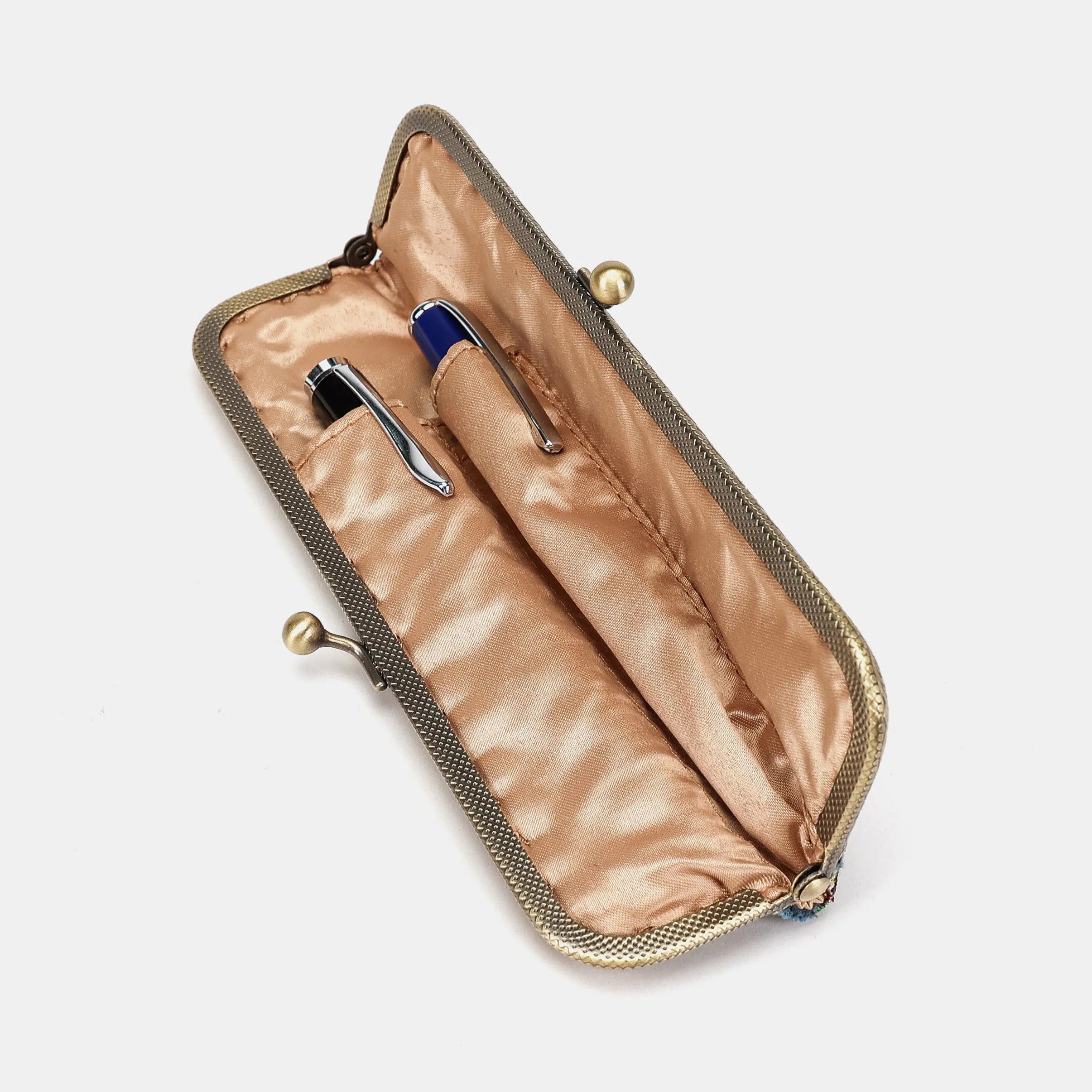 Oriental Blue Duo Pen Case Carpetbag of America open