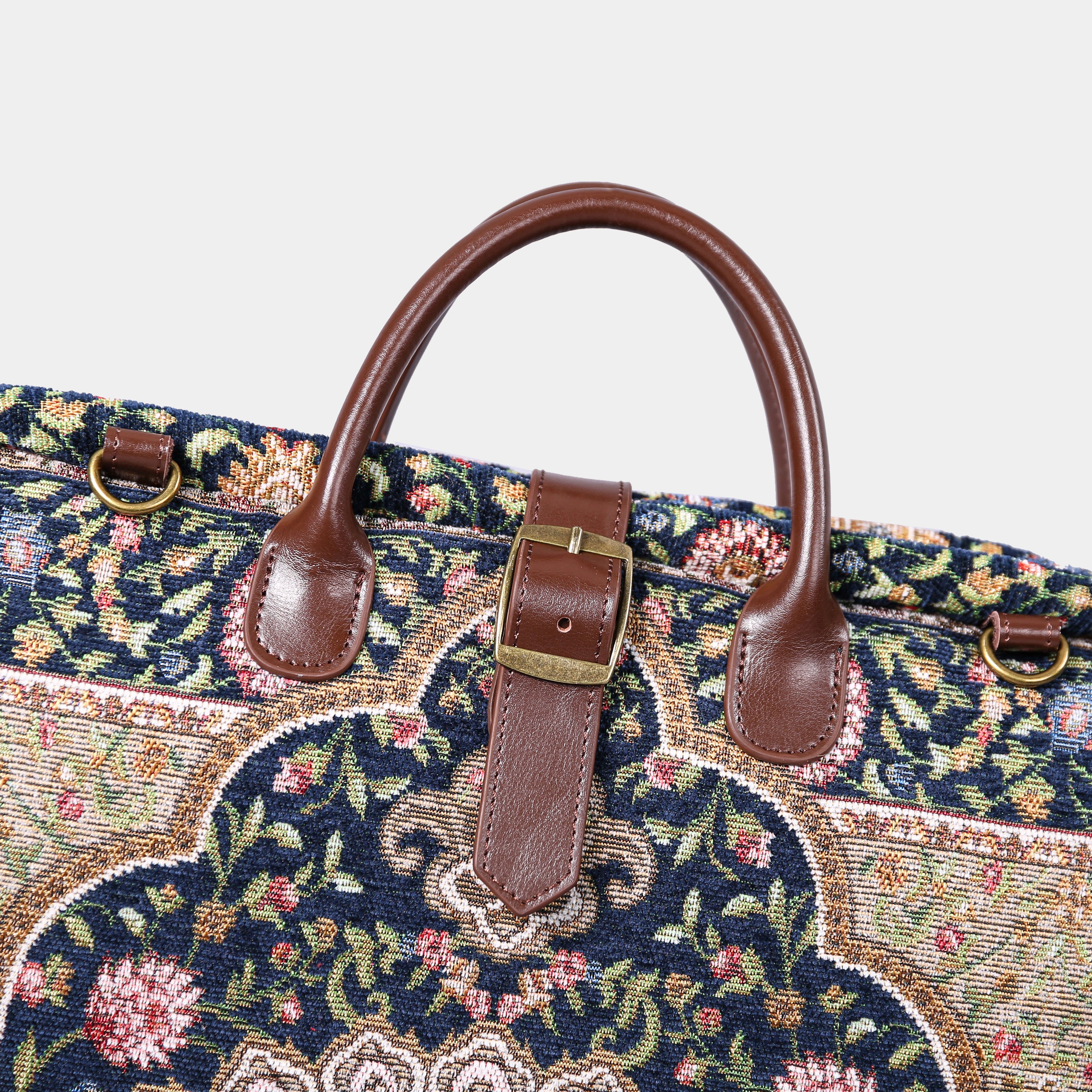 Oriental Navy Carpet Garment Bag carpet bag of America handle