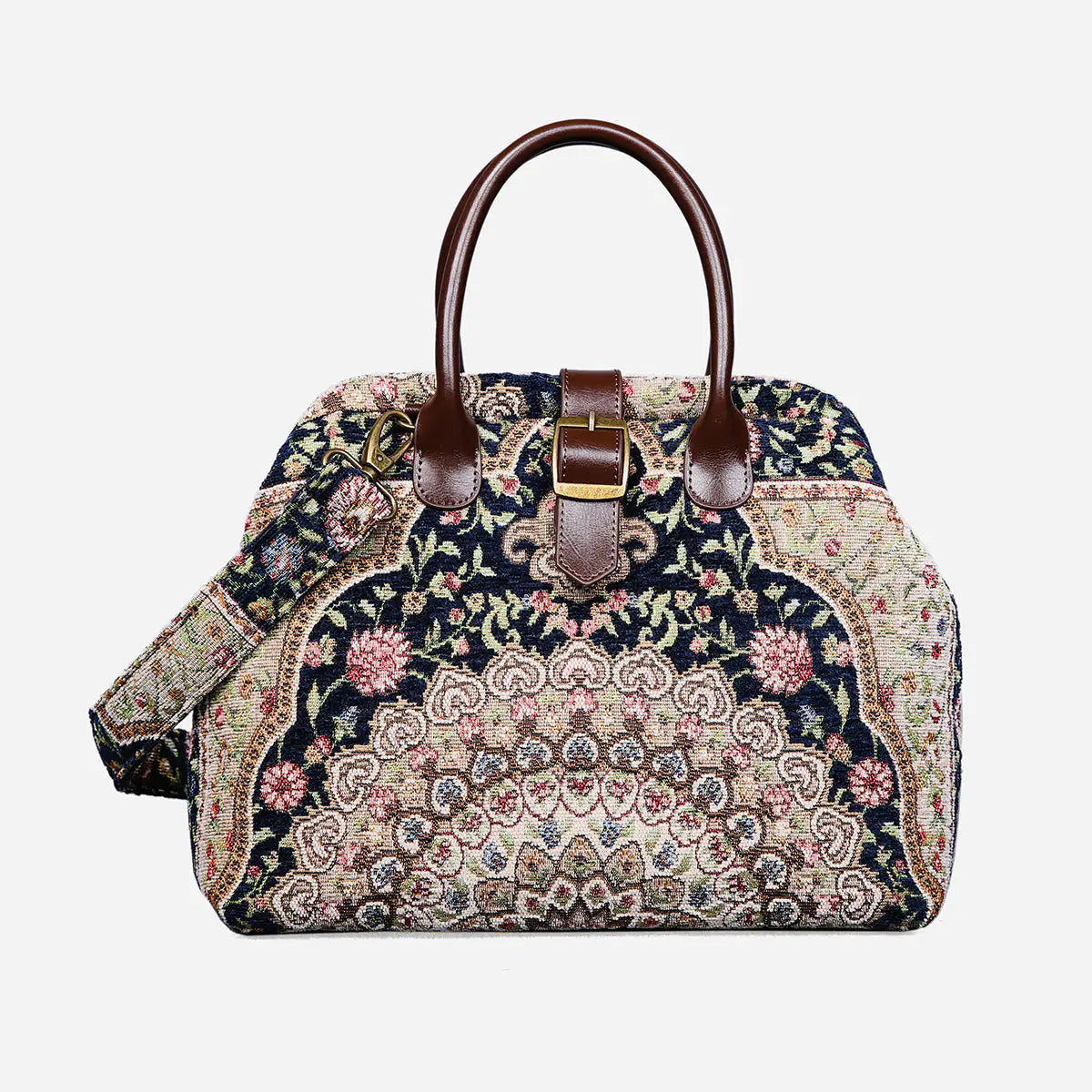 Oriental Navy Carpet Handbag Purse carpet bag MCW Handmade main